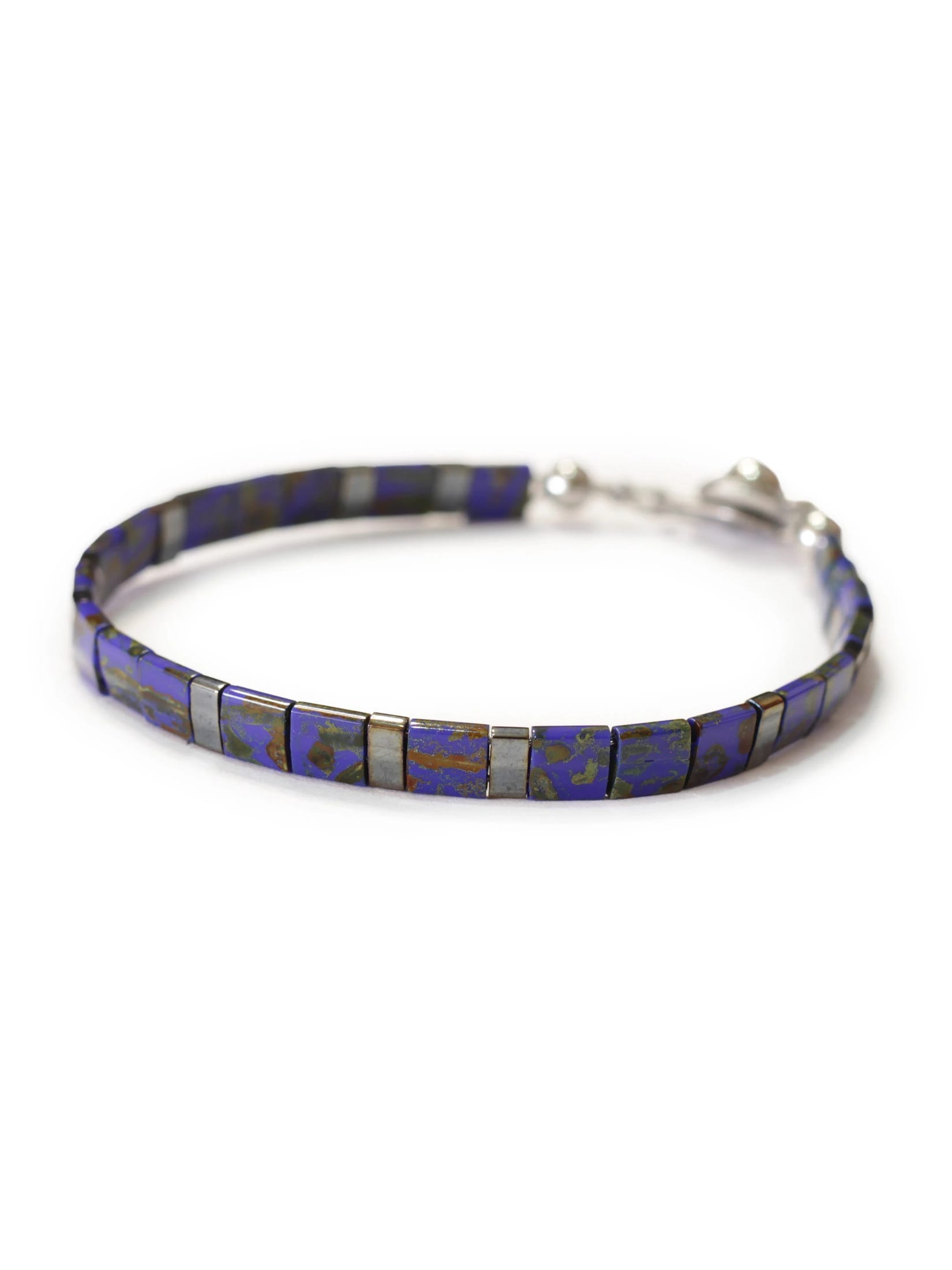 Brazalete Miyuki Tila Azul Marmolizado - imagen 6