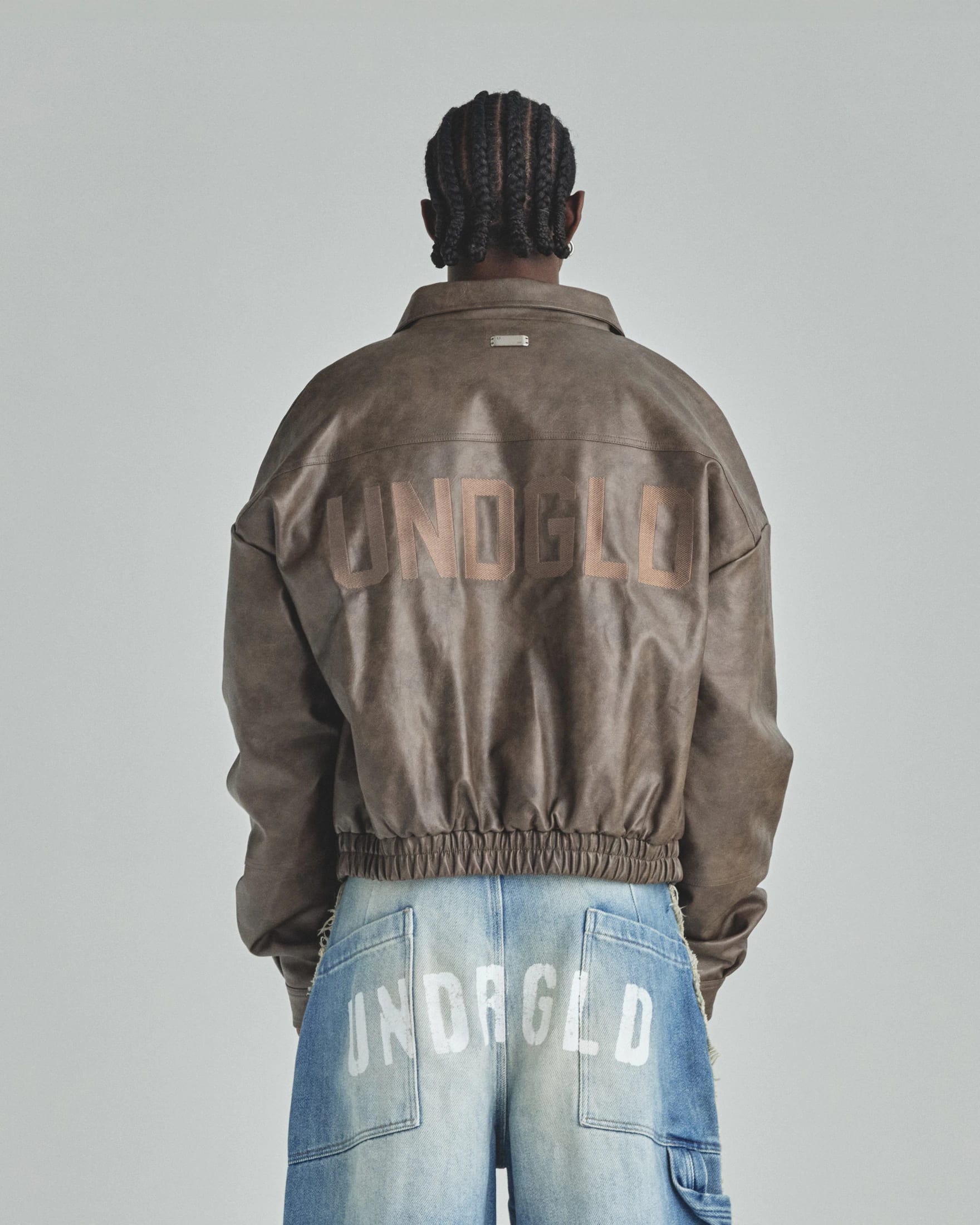 Basics Vintage Panelled Bomber Jacket Brown - imagen 7