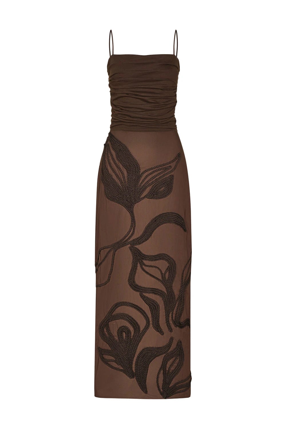 Vestido cacao bordado brown - imagen 2