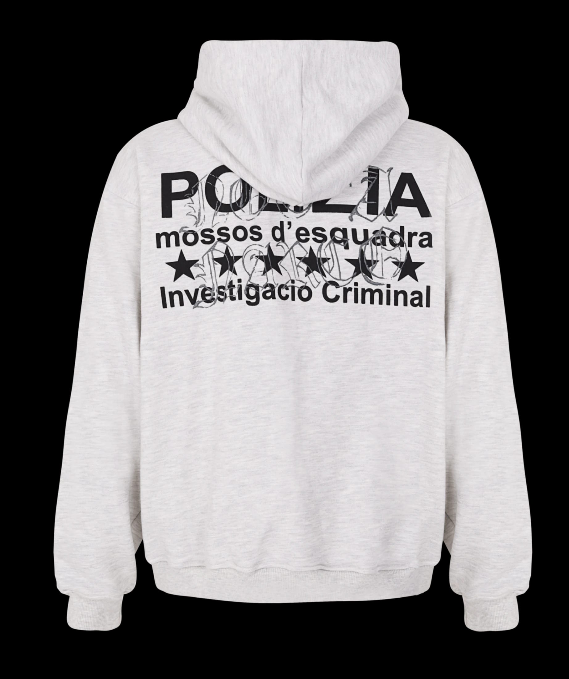 POLIZIA GRAY ZIPPER HOODIE - imagen 1