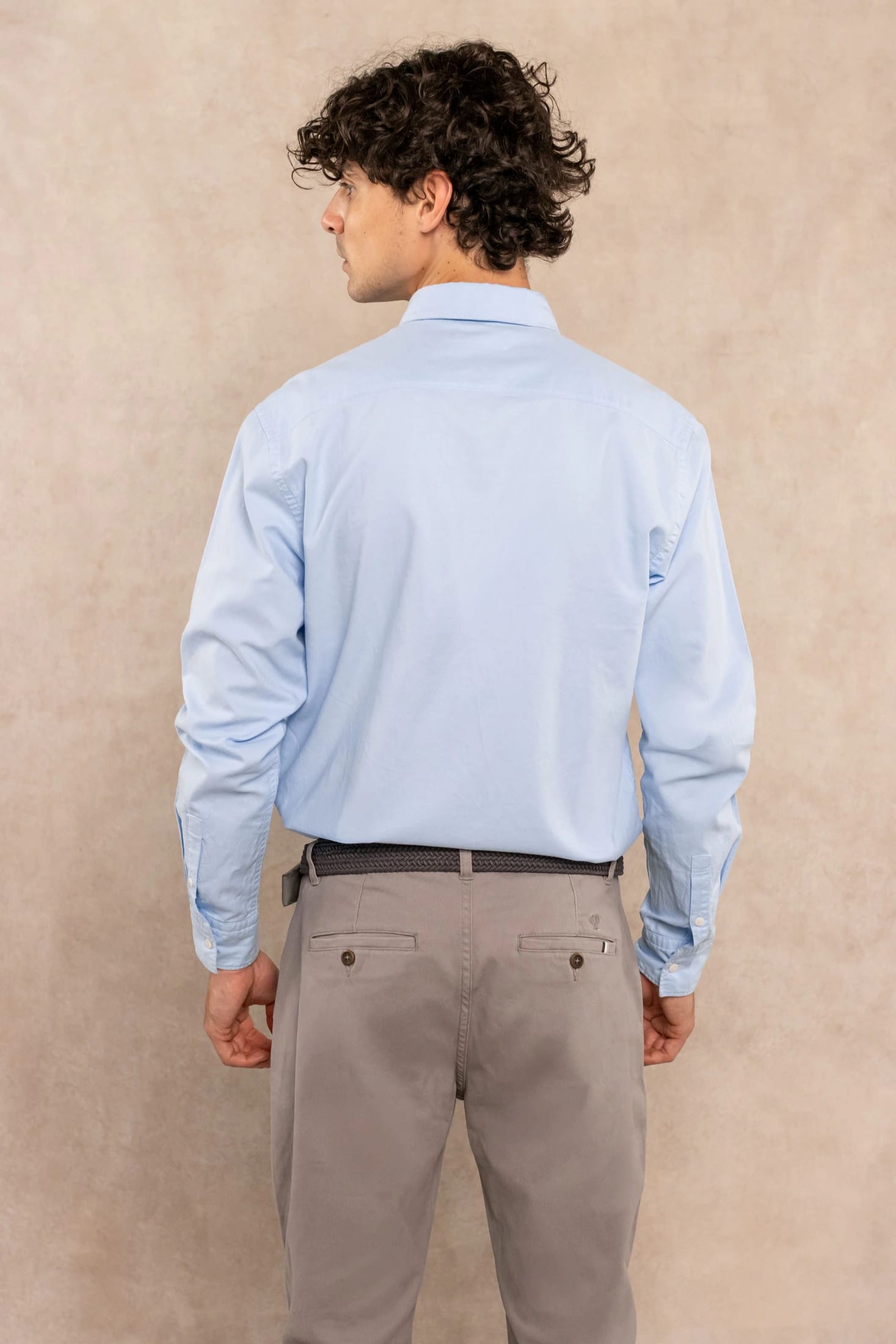 Camisa Antimanchas Oxford Han Blue Logo Contraste - imagen 4