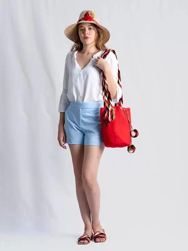 Mochila Dos Borlas Normal - imagen 1