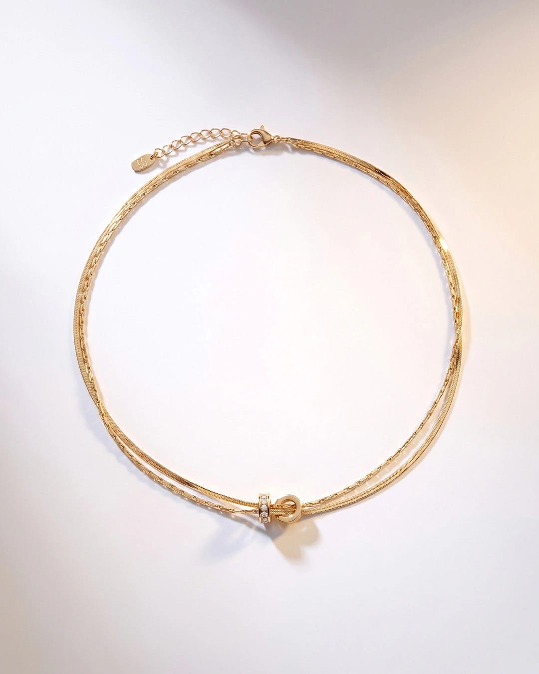 Collar Doble Cadena y Aros - imagen 4