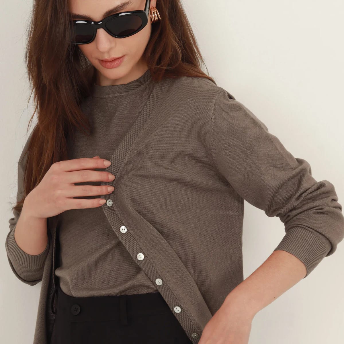 Sweater cardigan con botones manga larga - imagen 6