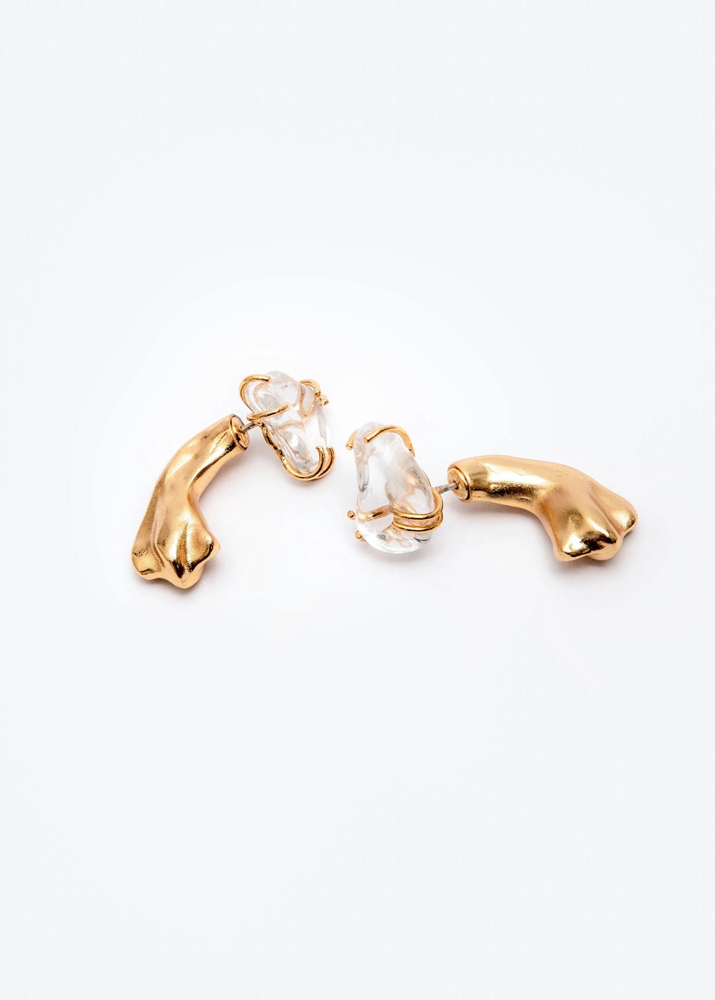 Aretes Cuarzo Maxi Petal Curve - imagen 1