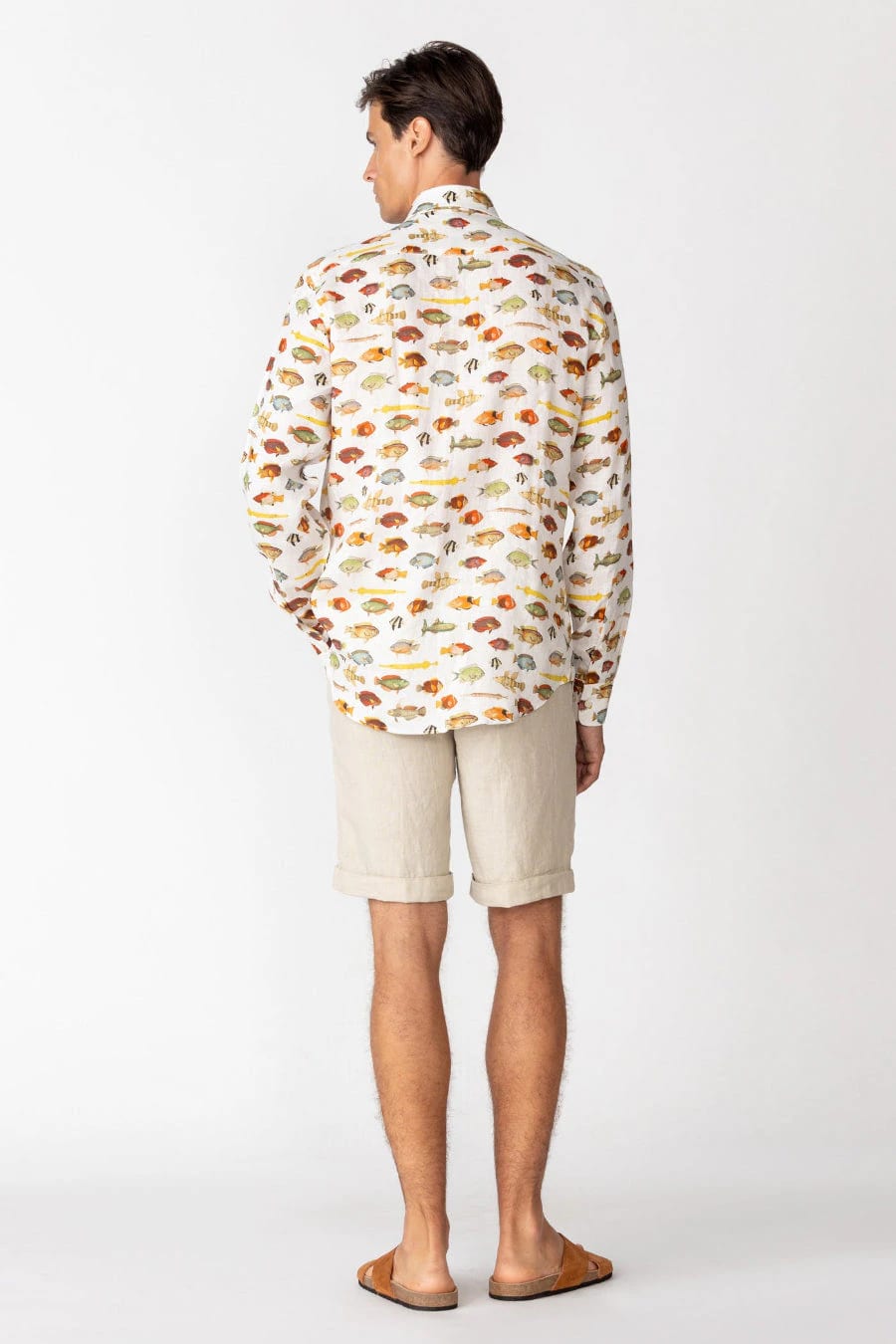 Men's linen shirt white nemo - imagen 3