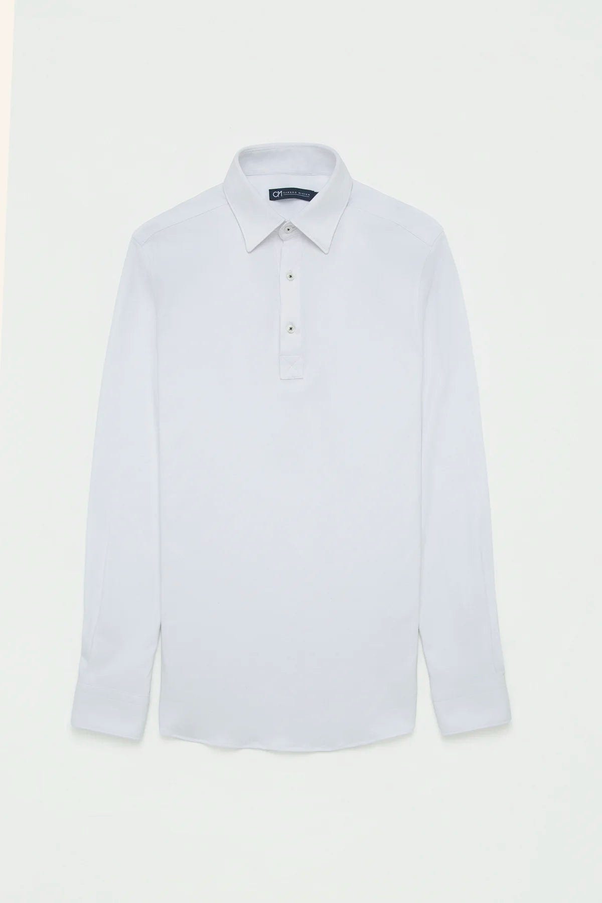 Camisa Piqué Polera Algodón Blanco - imagen 1