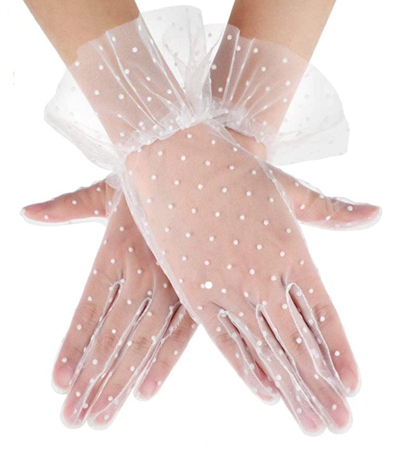TEA PARTY GLOVES IN WHITE - imagen 1
