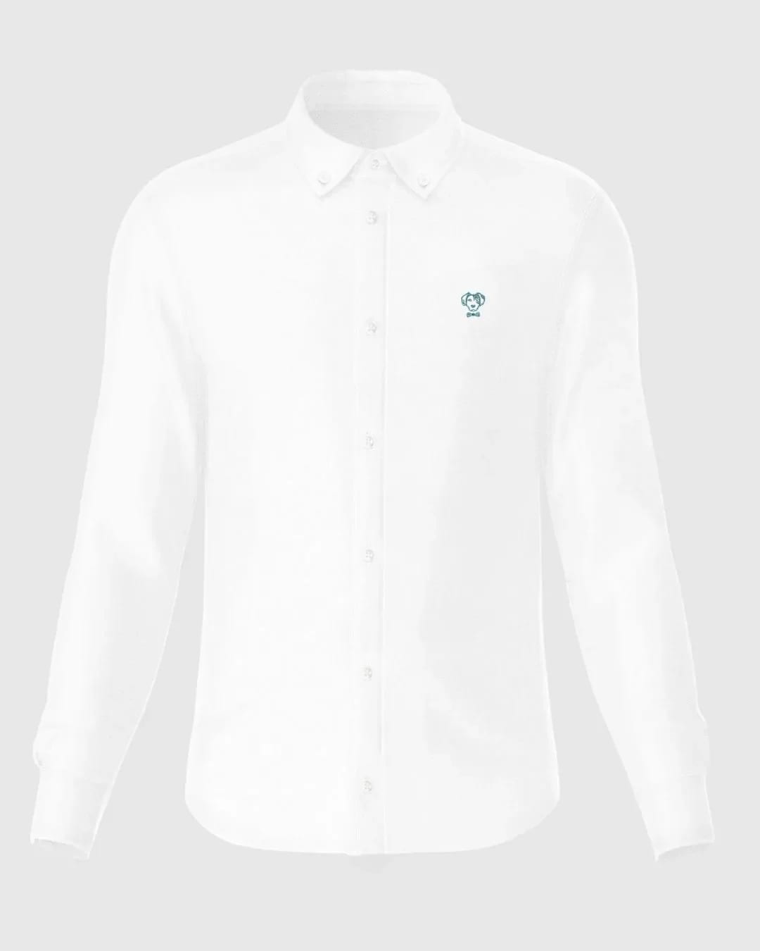 Camisa Antimanchas Popelina Blanco Logo Azul Claro - imagen 13