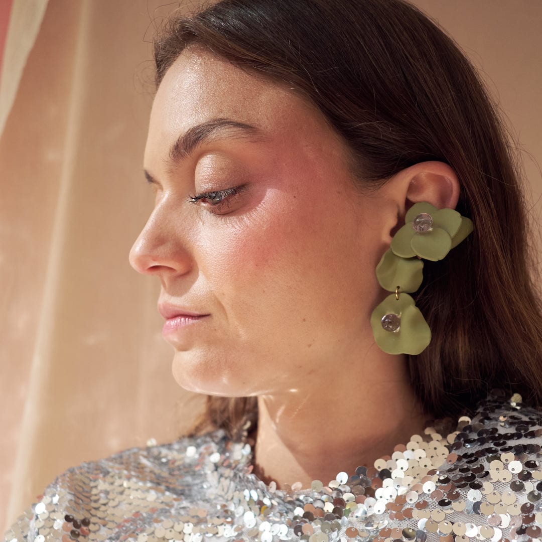 Aretes Lucié Petalo Doble - imagen 1
