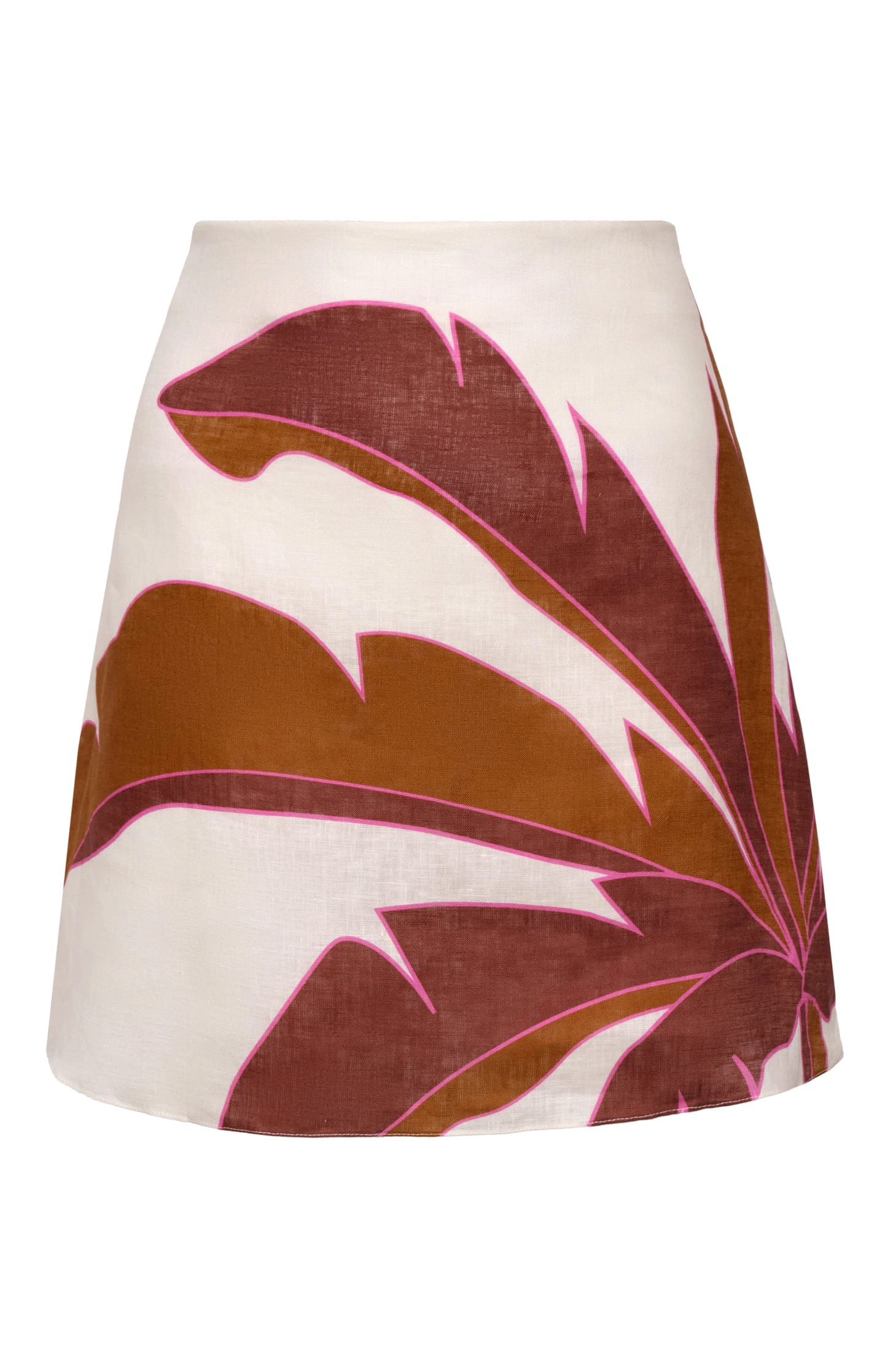Carmelita Linen Mini Skirt / Fuchsia Palm - imagen 1