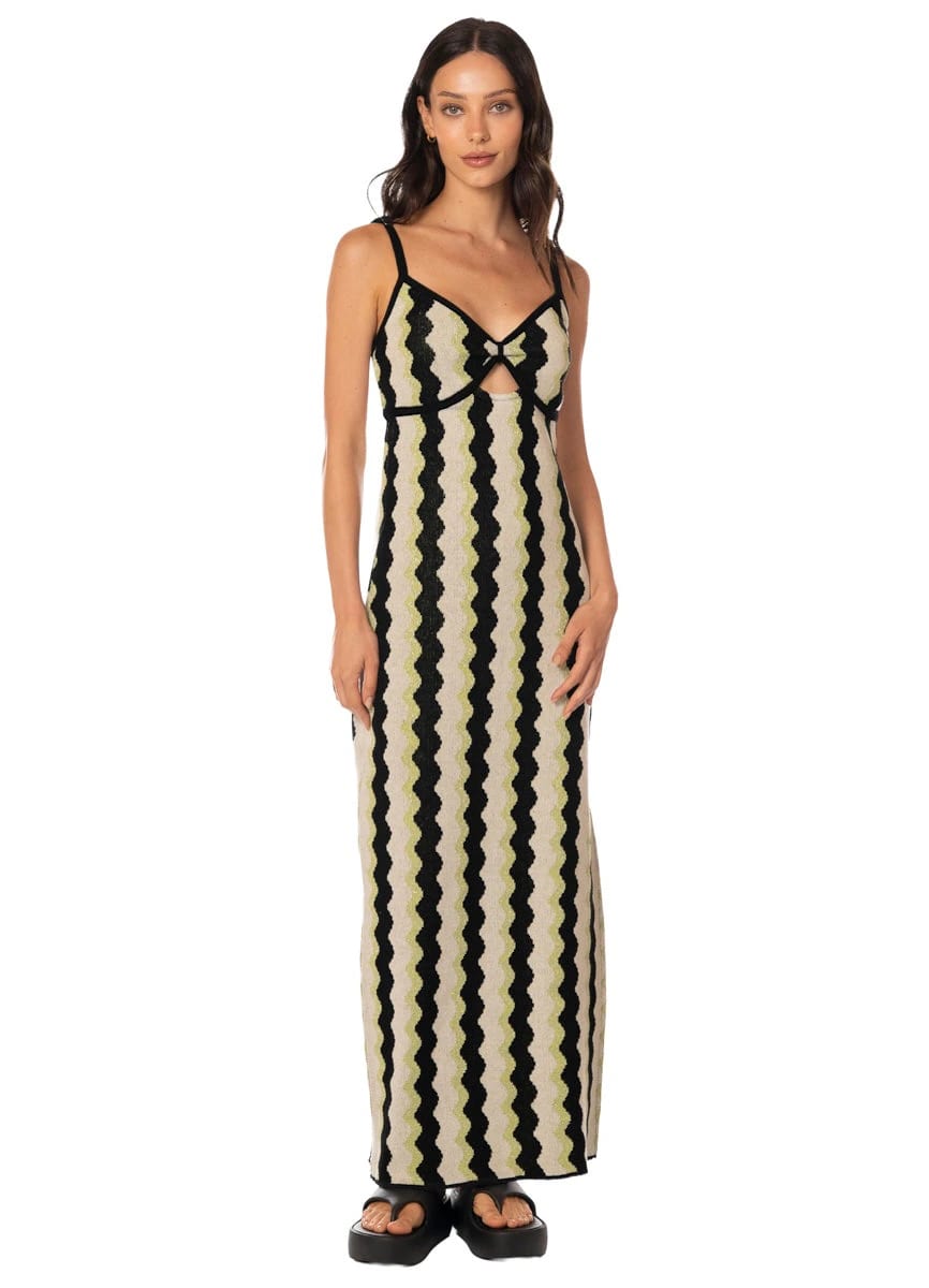 Maaji Desert Stripes Amaranto Long Dress - imagen 1