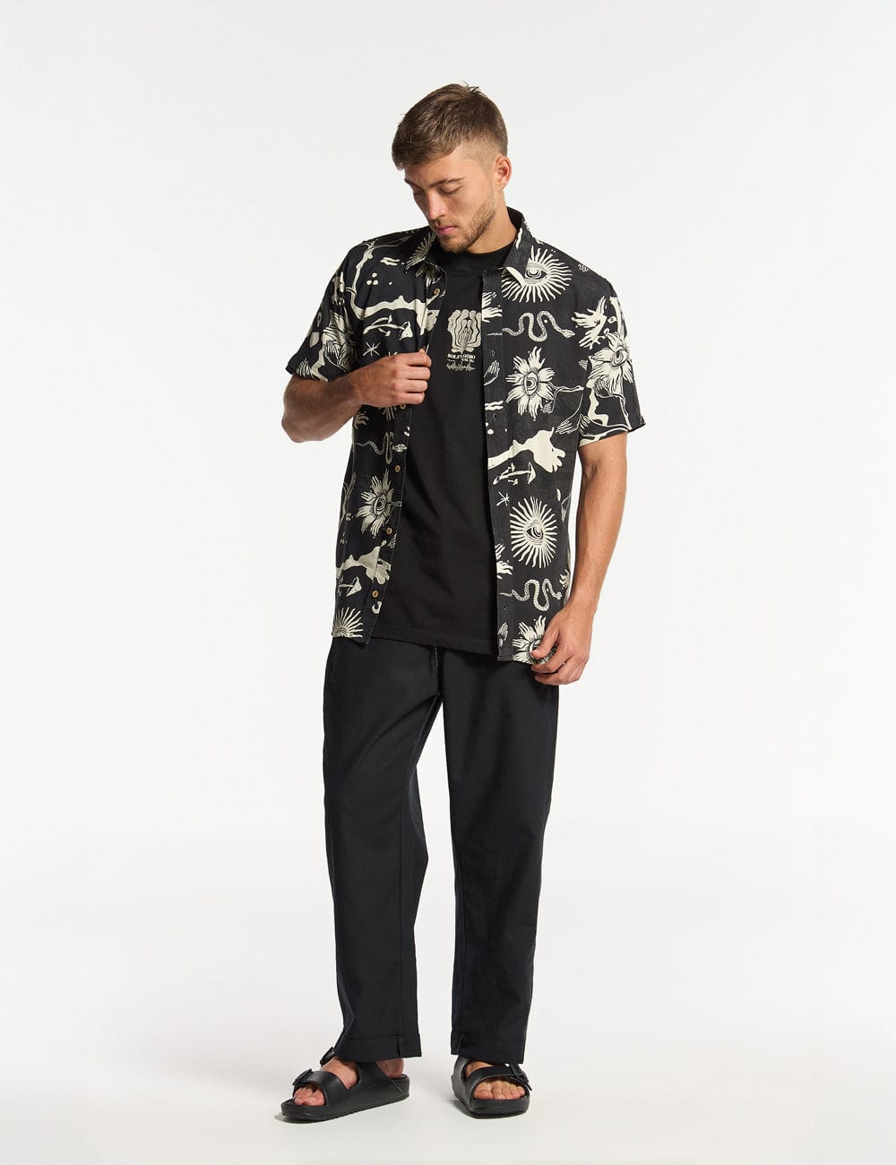Camisa Regular Fit Chacras  negro + crudo Hombre - imagen 6