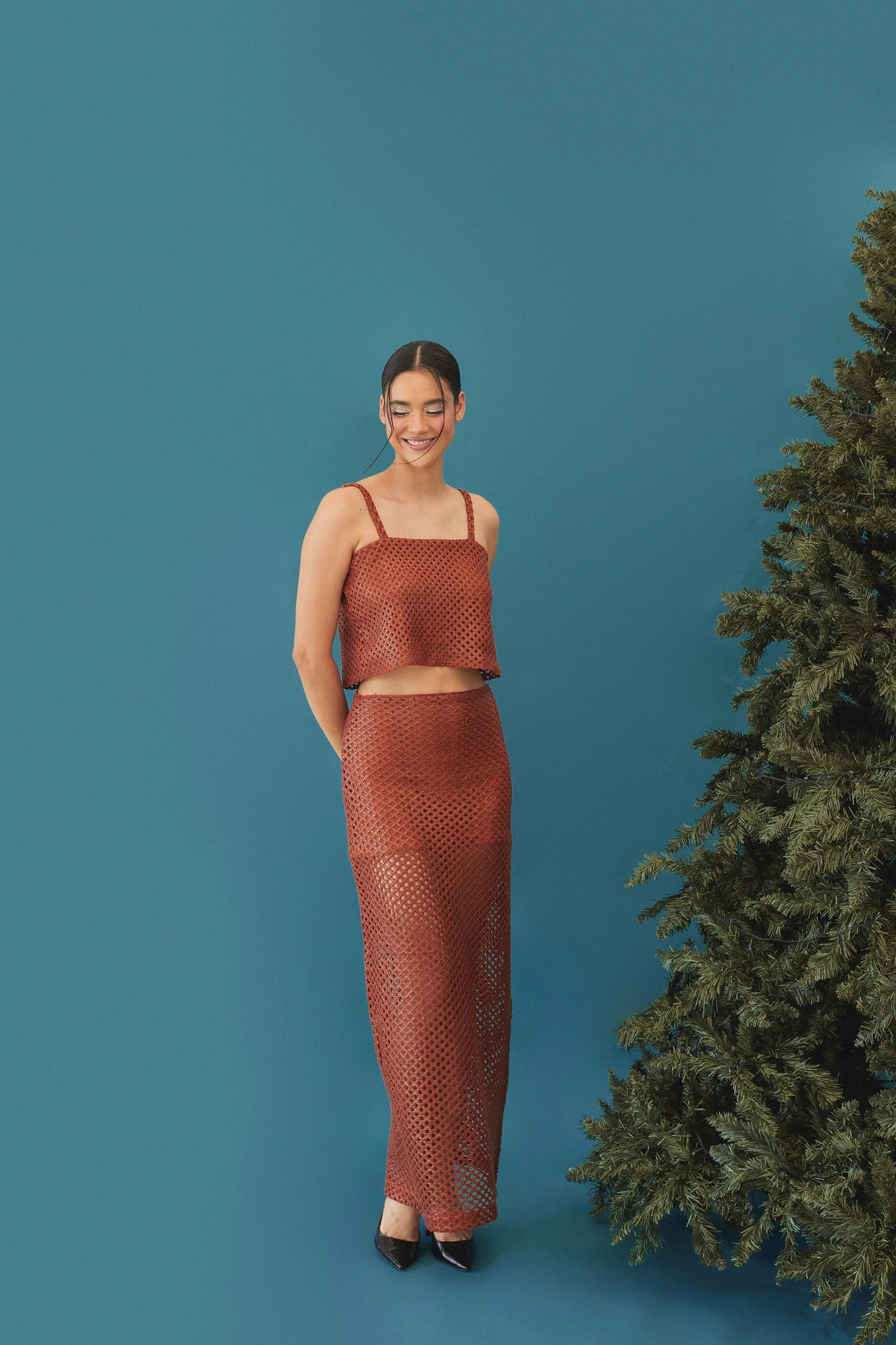 Falda Mesh Terracota - imagen 2