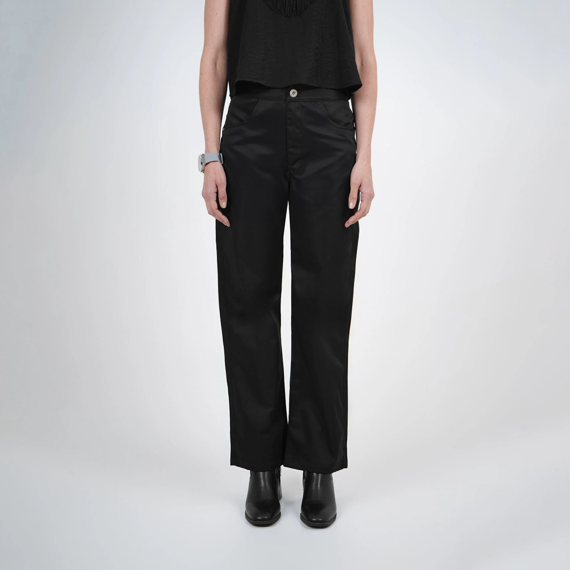 Pantalón bota recta con flecos - imagen 7