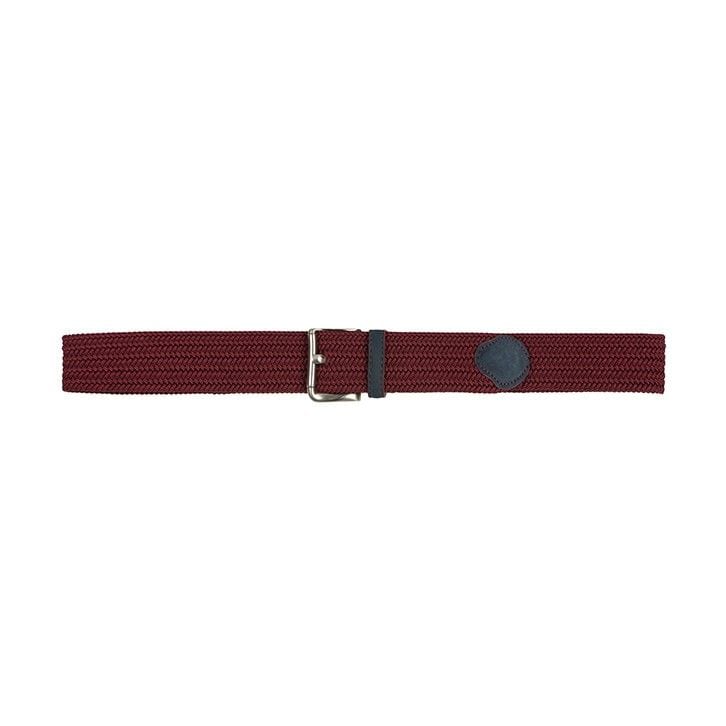 Men's braided elastic burdeos belt - imagen 1