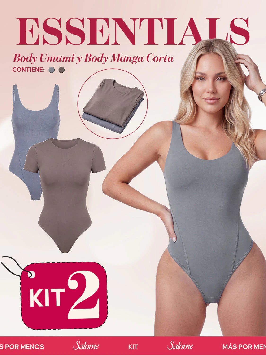 Kit Body Diario Tiras Finas & Manga Corta Sin Costuras | Salome 5005 + 5007 | 01L5 - imagen 6