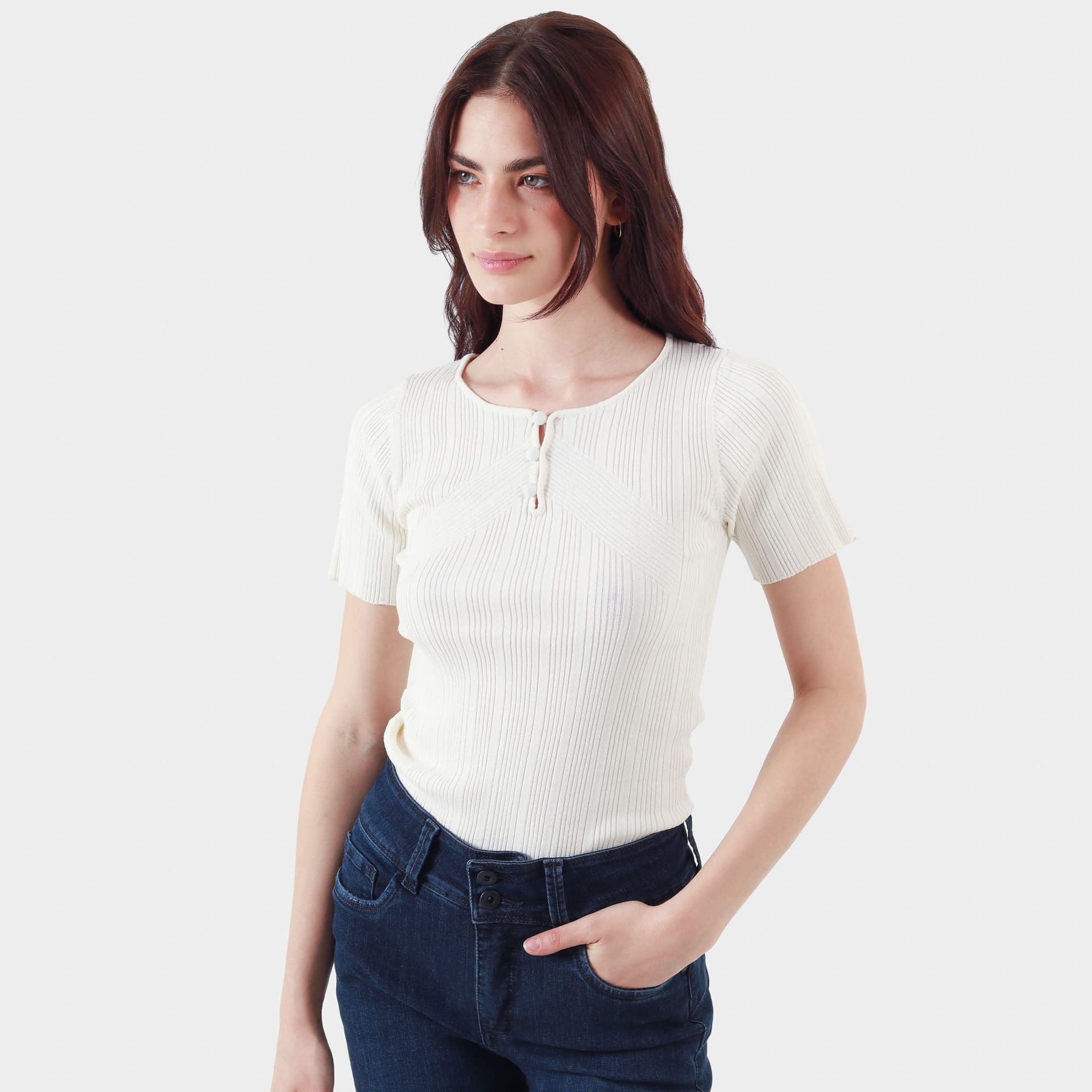 Sweater básico cuello redondo manga corta - imagen 6