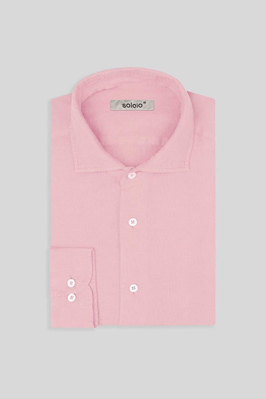 Men's linen shirt pink - imagen 3