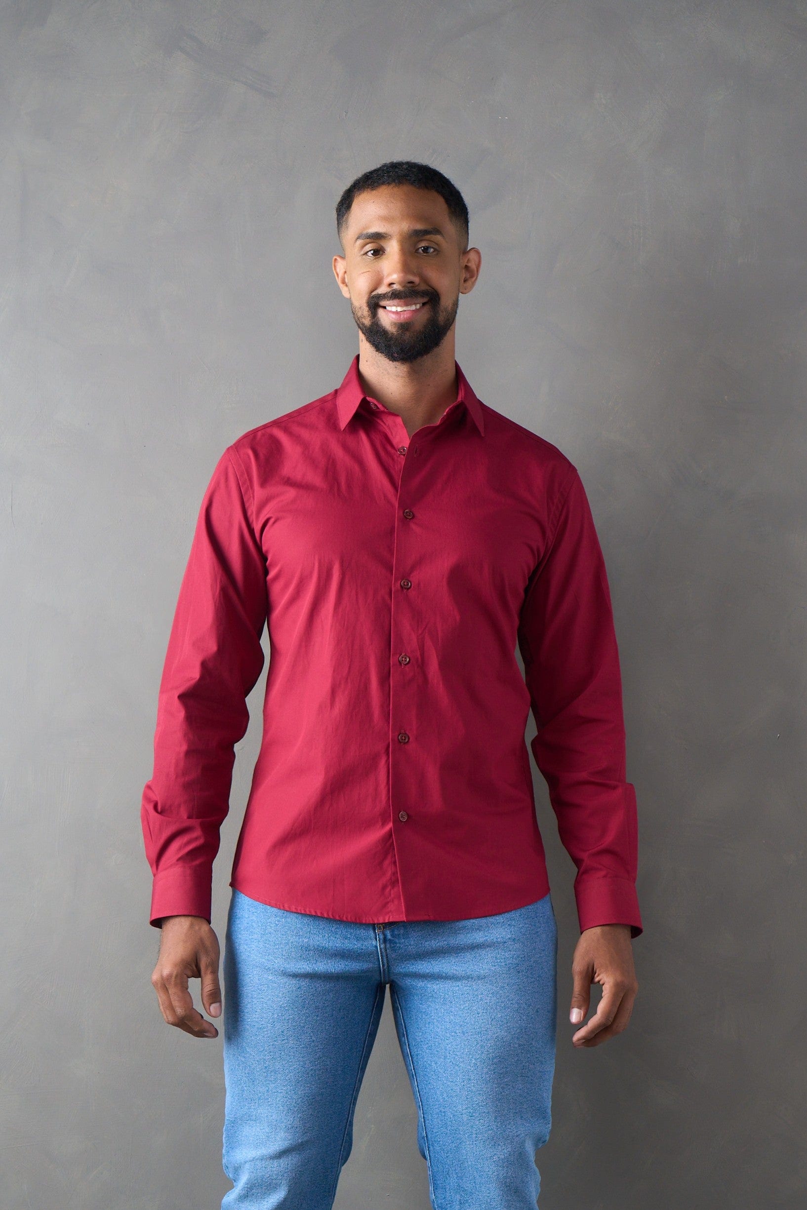 Camisa manga larga vinotinto - imagen 1