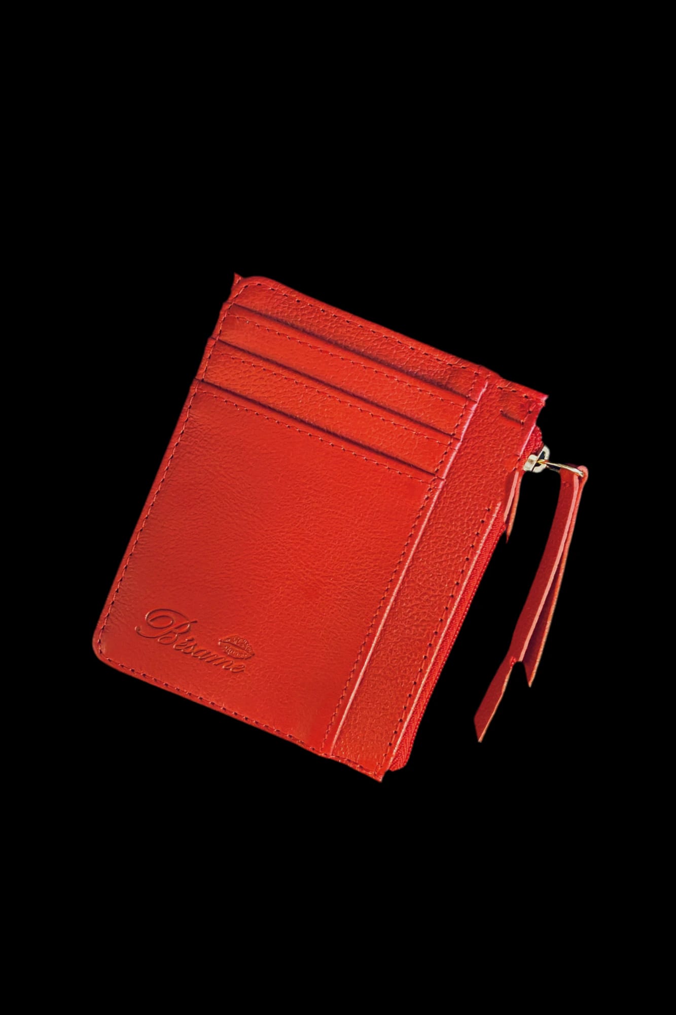 Card holder  cuero puro rojo bésame - imagen 2