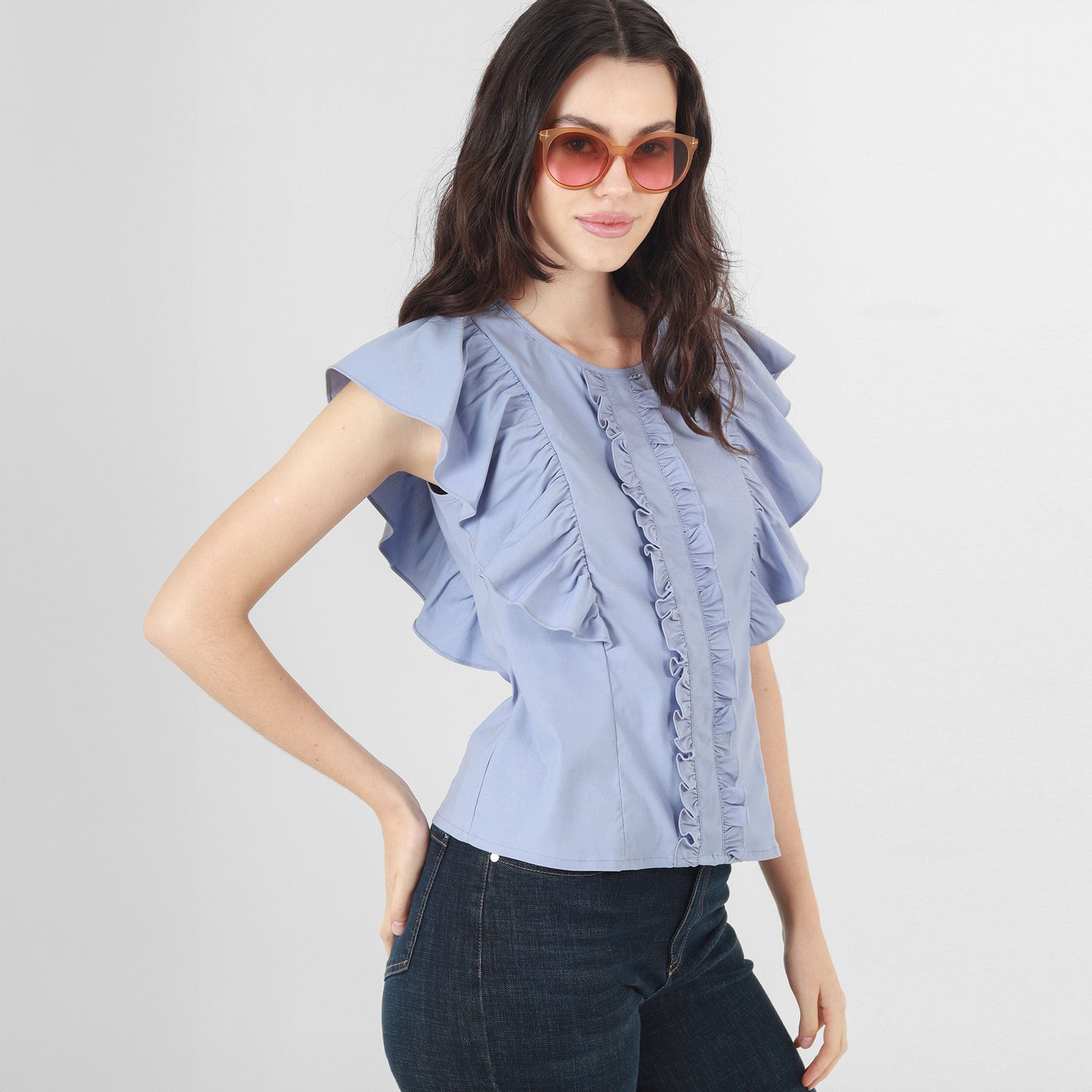 Blusa Cuello Redondo Manga Sisa - imagen 6