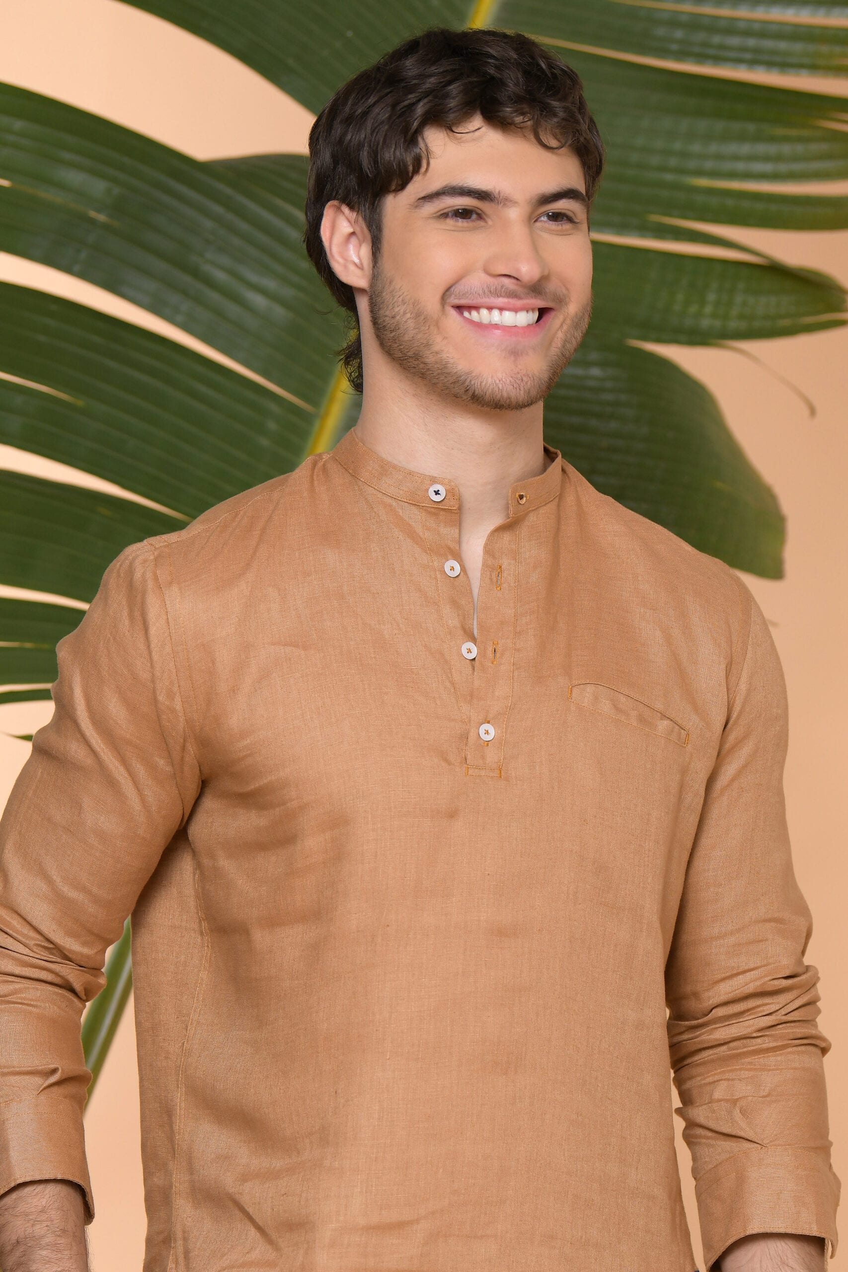 Camisa Mykonos Lino Moka - imagen 4
