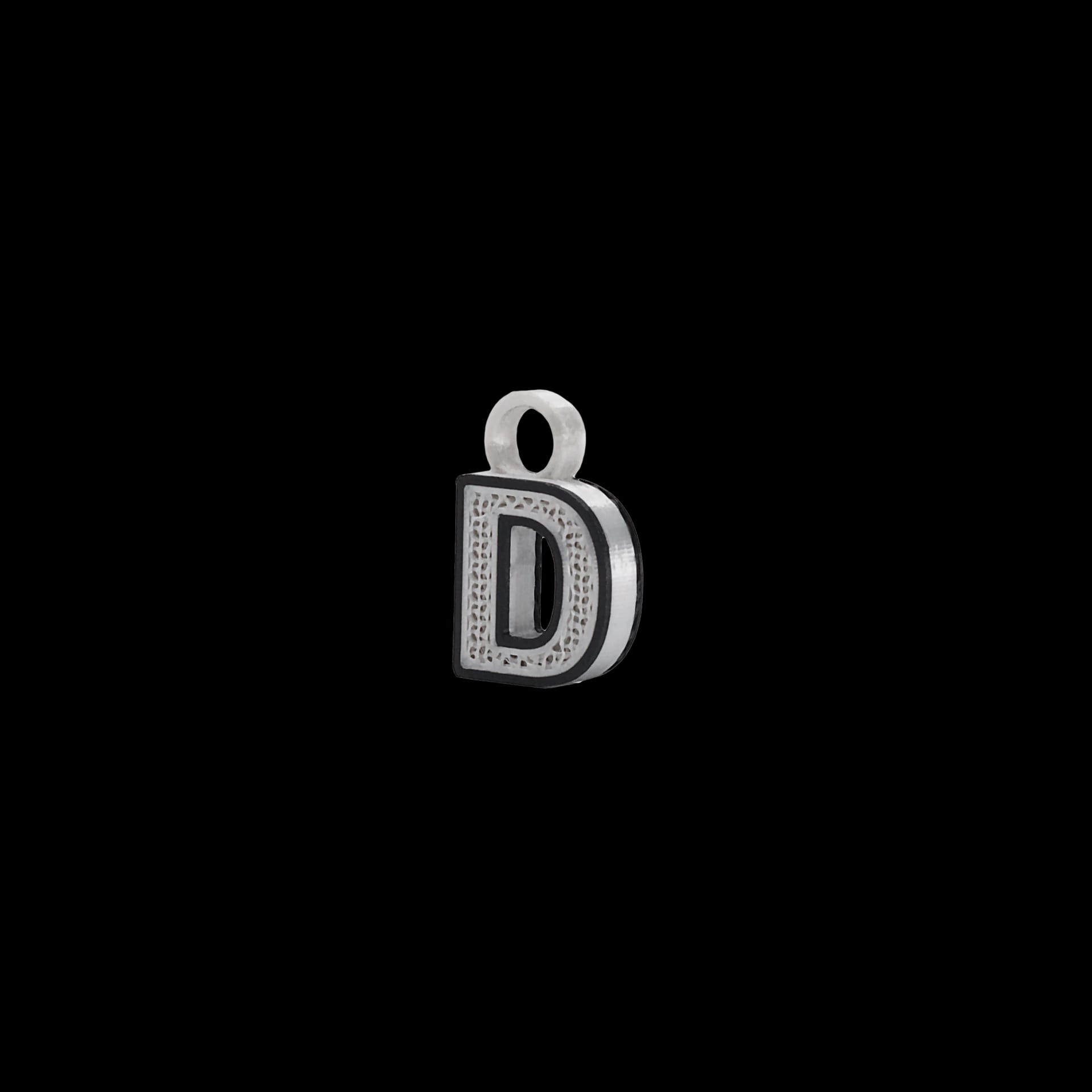 DIJE LETRA - PLATEADO + NEGRO - imagen 1