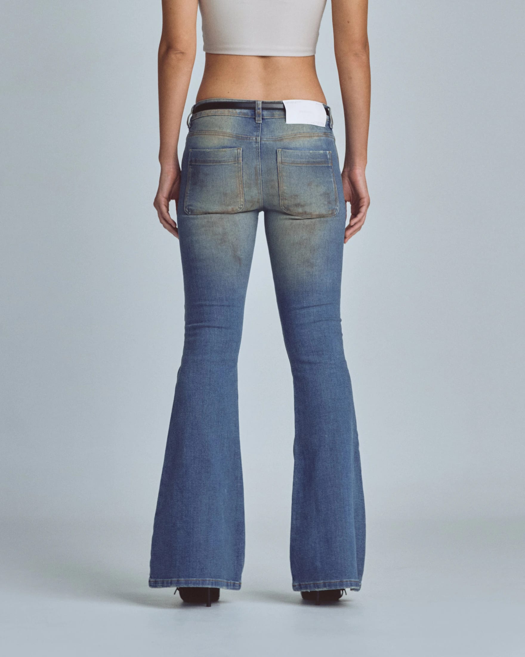 W Stardust Undgld Studio Flare Jeans Mechanic Blue - imagen 7