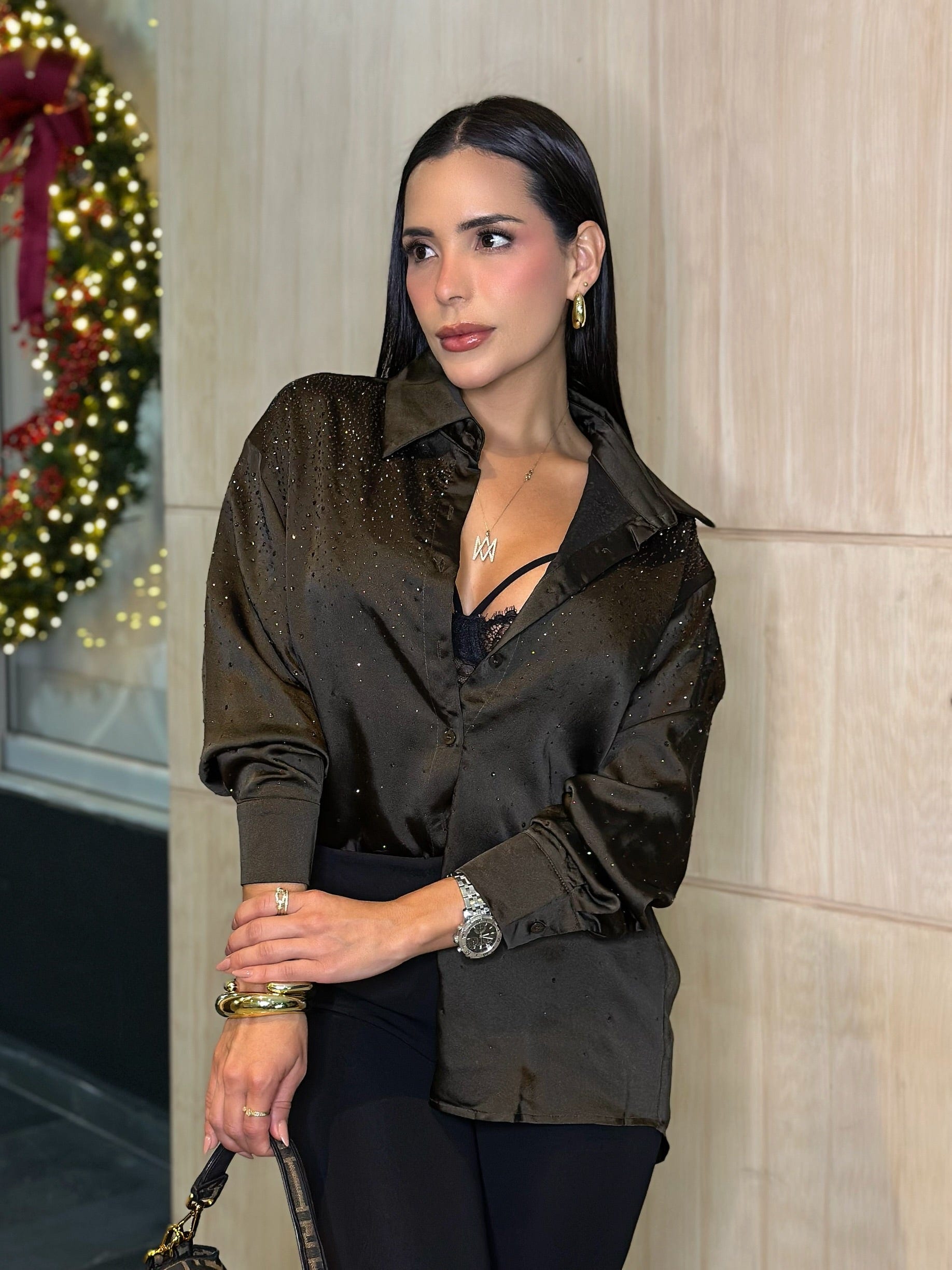 BLUSA INES CAFÉ - imagen 1