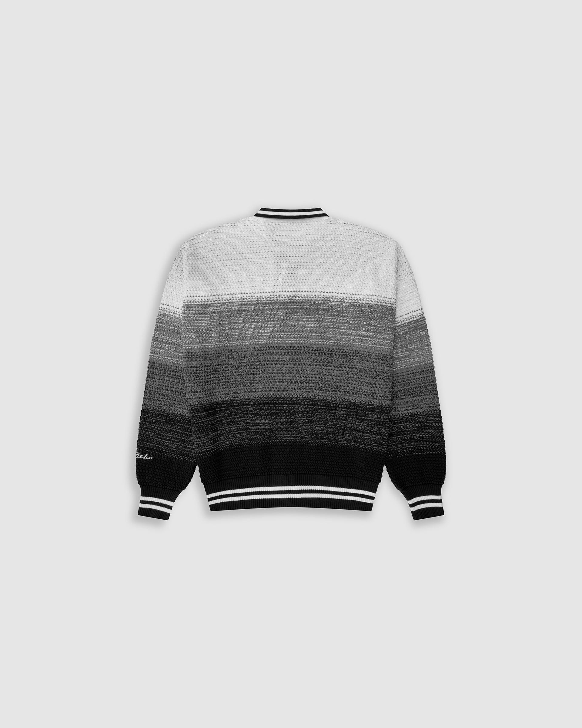 Zip Polo Gradient Knitwear - Negro y Gris - imagen 6