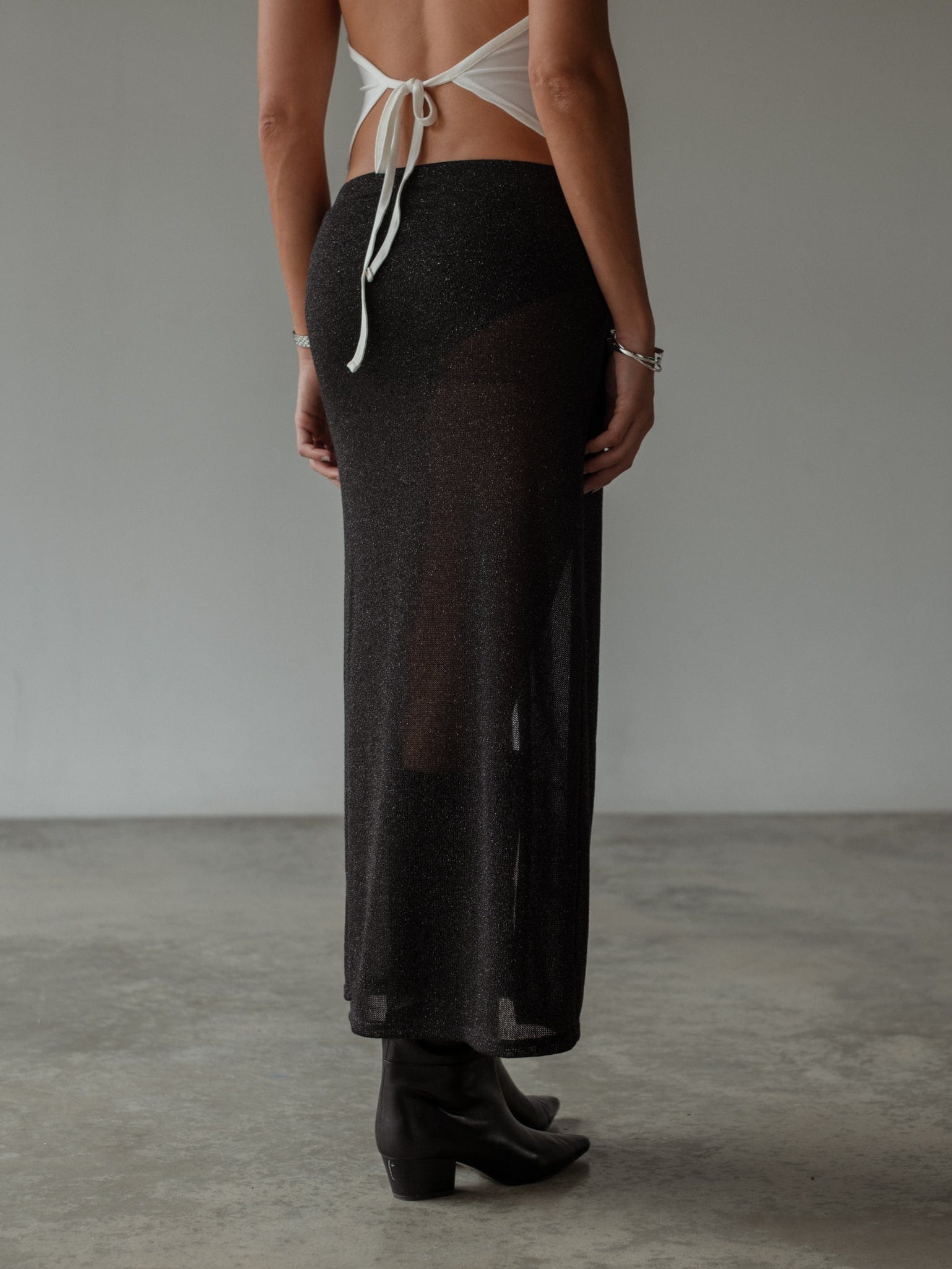 OVER LONG SKIRT - GLOSSY BLACK - imagen 12