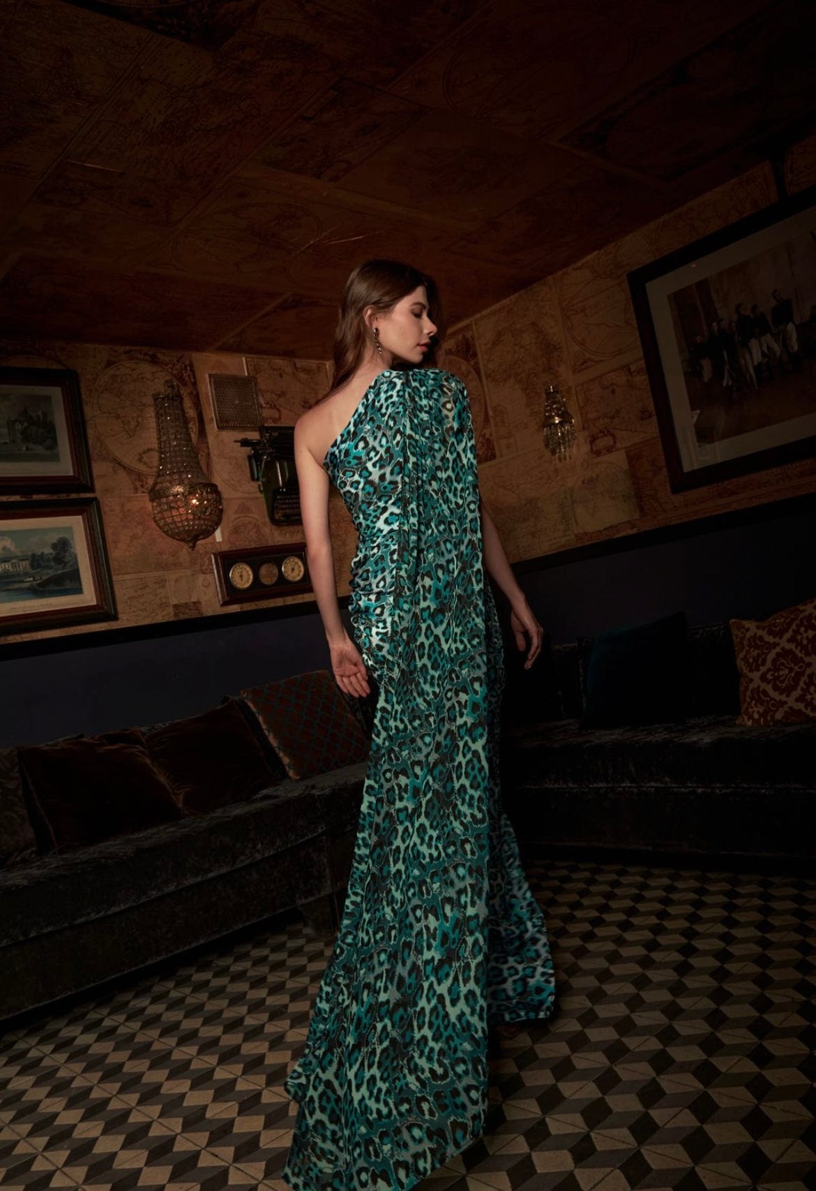 DANNA GREEN CHEETAH LONG DRESS - imagen 2