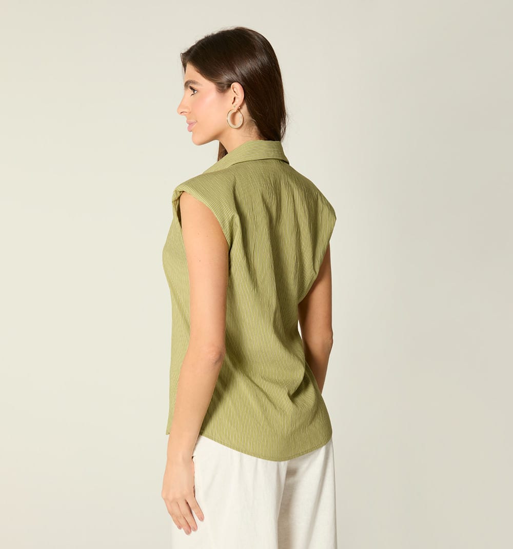 Blusa manga sisa con homreras - imagen 4