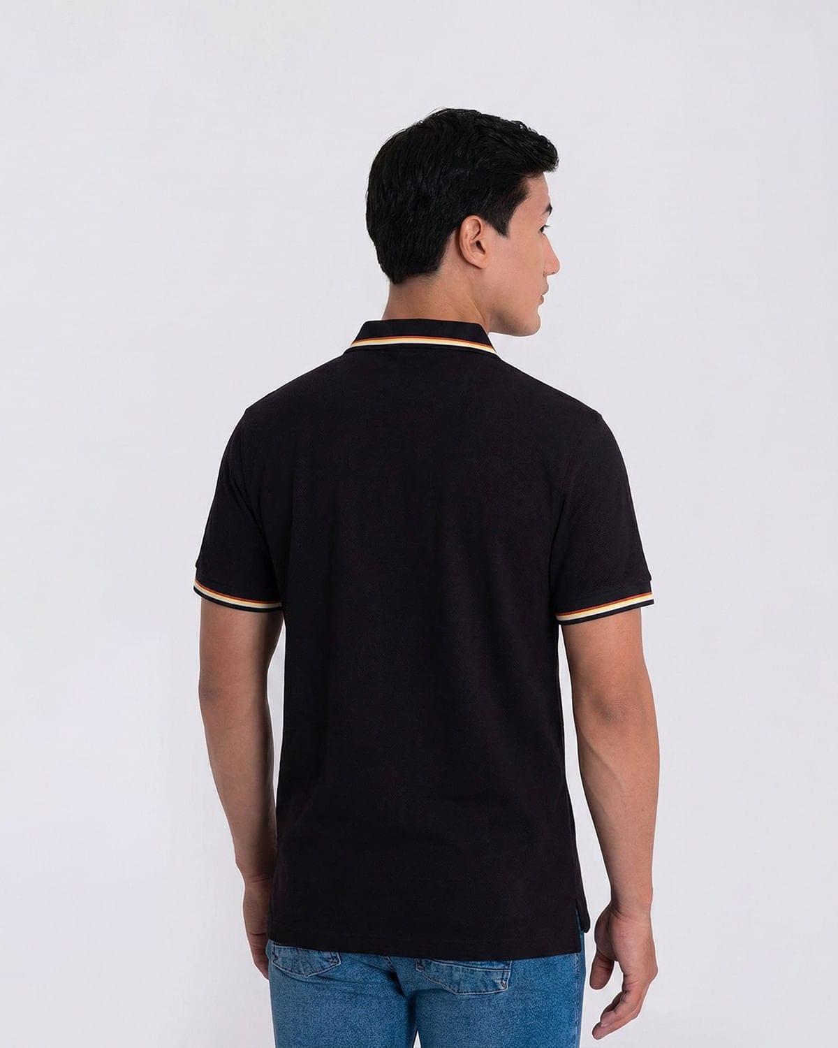 Polo slim negra para hombre - imagen 3