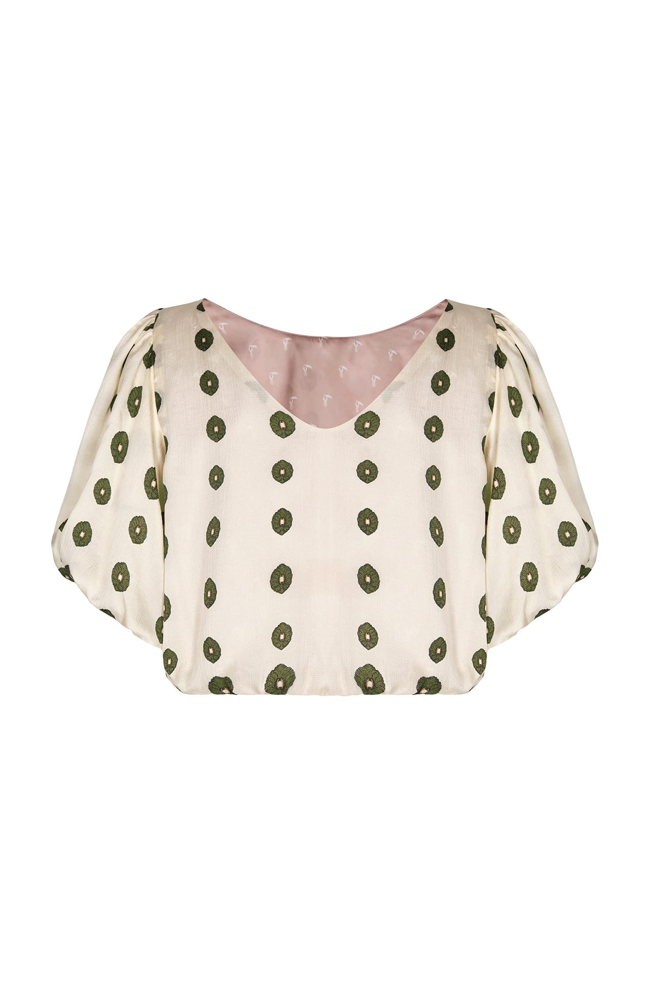 Guayacan Silk Martellato Blouse / Ivory Green Chintz - imagen 3
