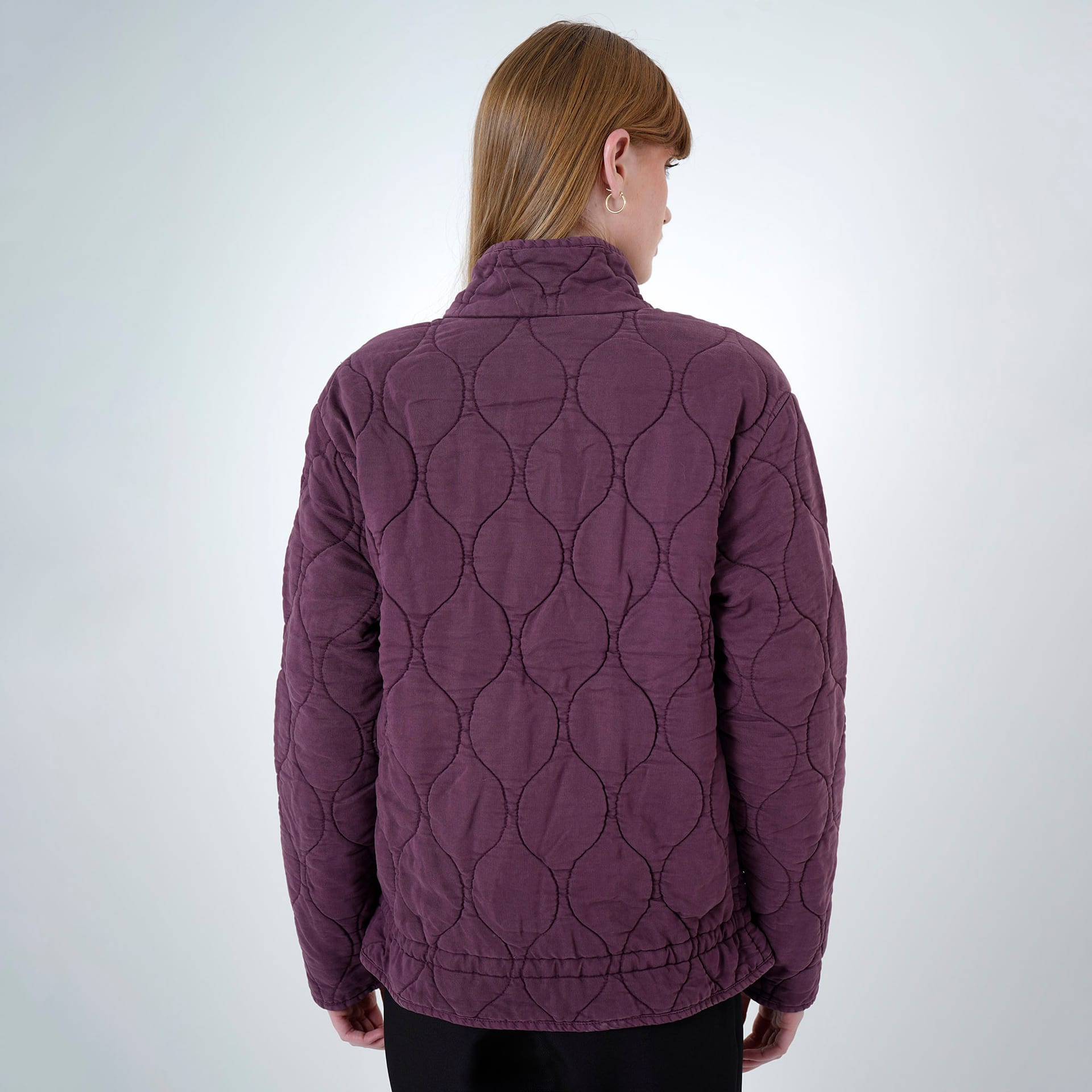 Chaqueta acolchada manga larga cuello alto con bolsillos de parche - imagen 6