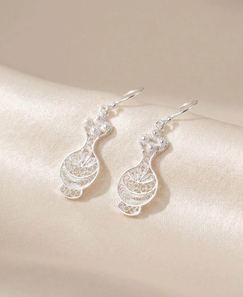 Aretes Poporo Filigrana Plata ley 950 - imagen 2