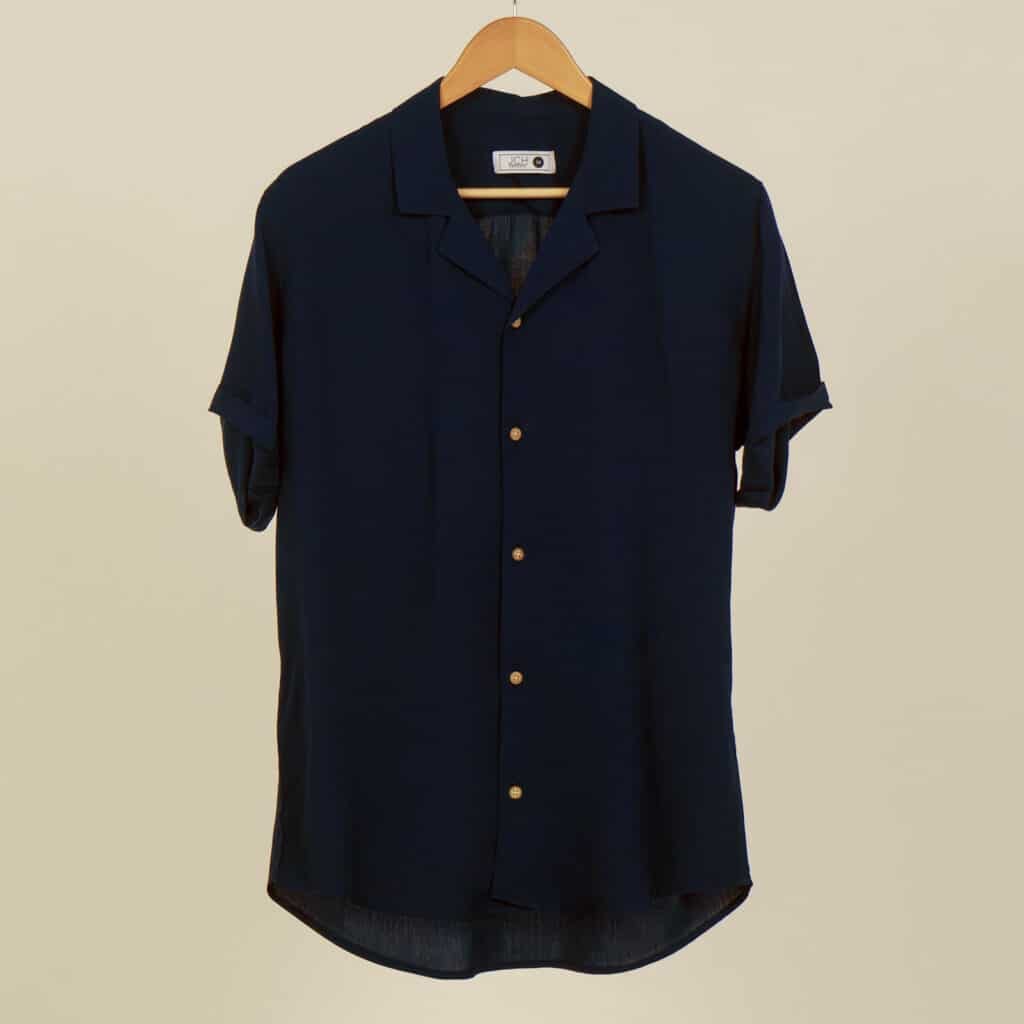 Camisa Bowling Azul Oscuro A09 - imagen 2