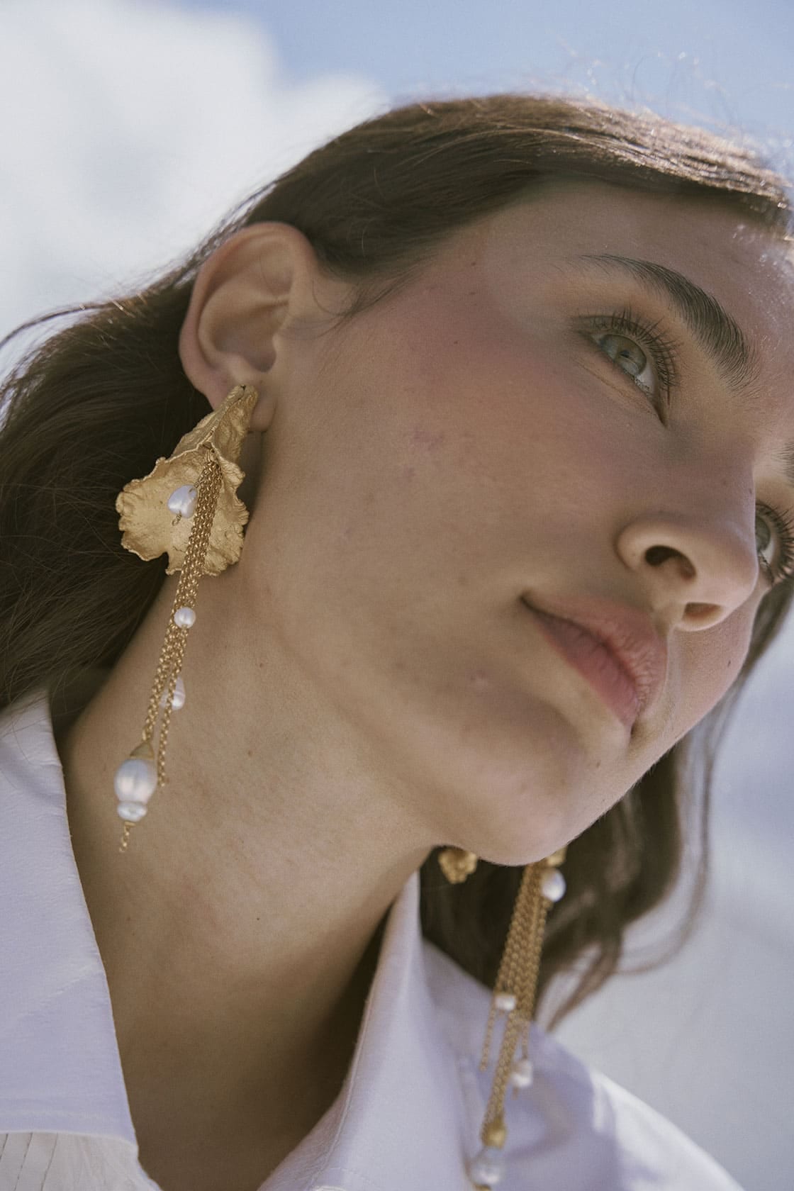 ARETES LABELLUM CON CADENAS Y PERLAS - imagen 2