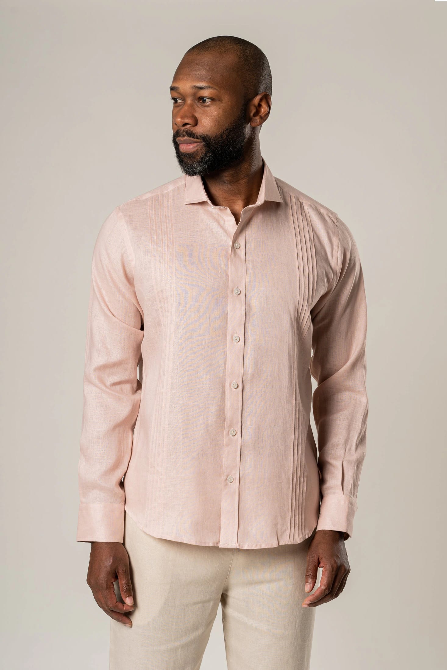 Guayabera 100% Lino Cuello Francés - imagen 1