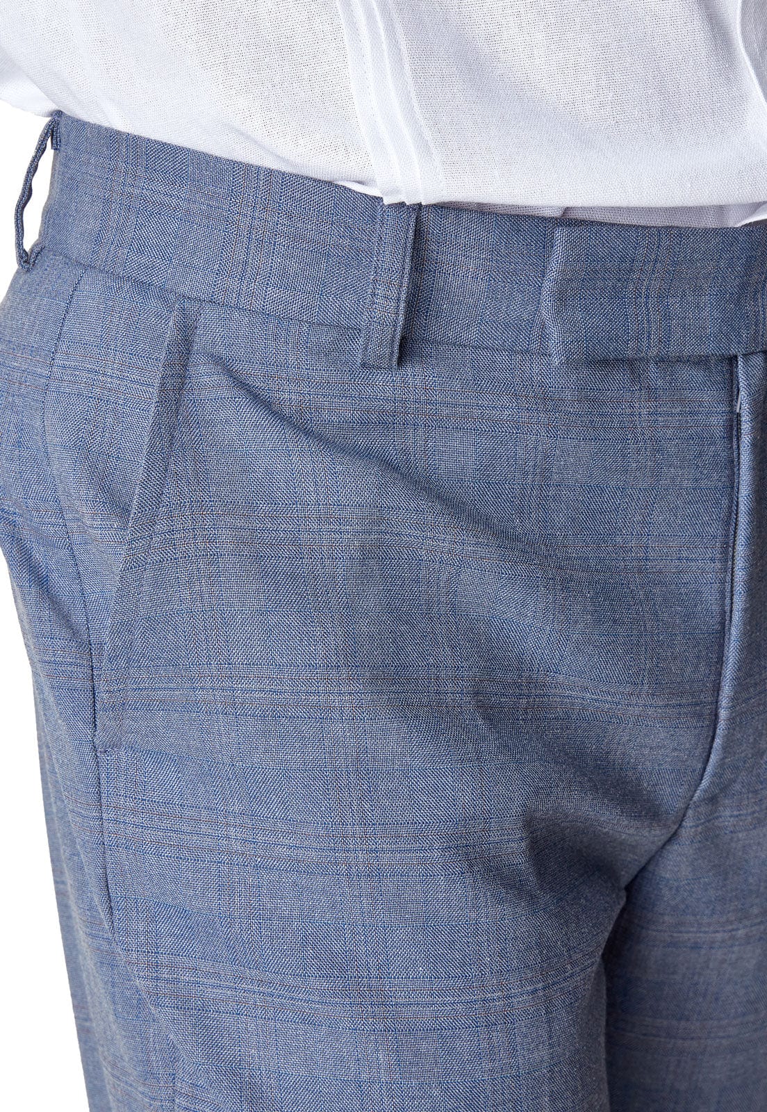 Pantalón azul formal a cuadros - imagen 4