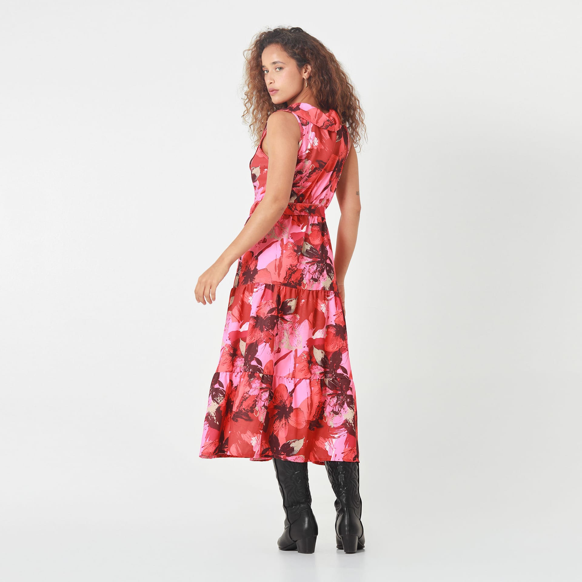 Vestido Cuello V Manga Sisa - imagen 3