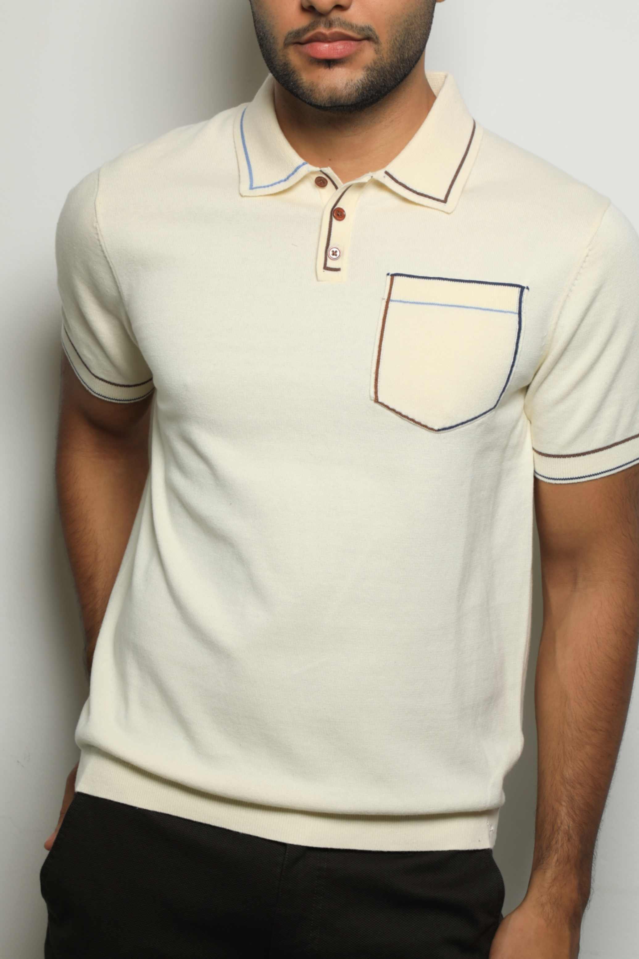 Suéter Tejido Fashion Crema/Bolsillo - imagen 3