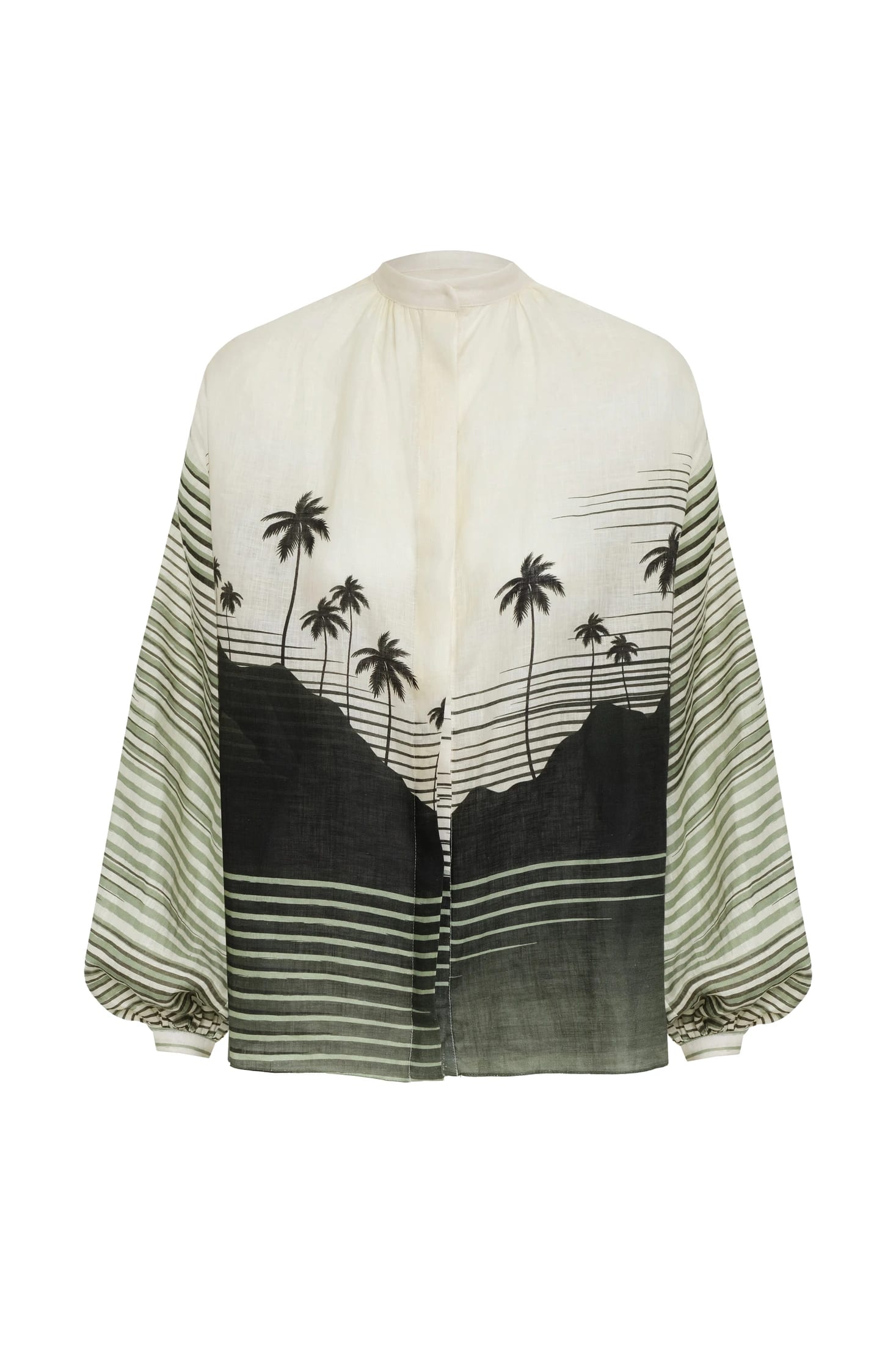 Don Simon Linen Shirt / Green Tropical Landscape - imagen 2