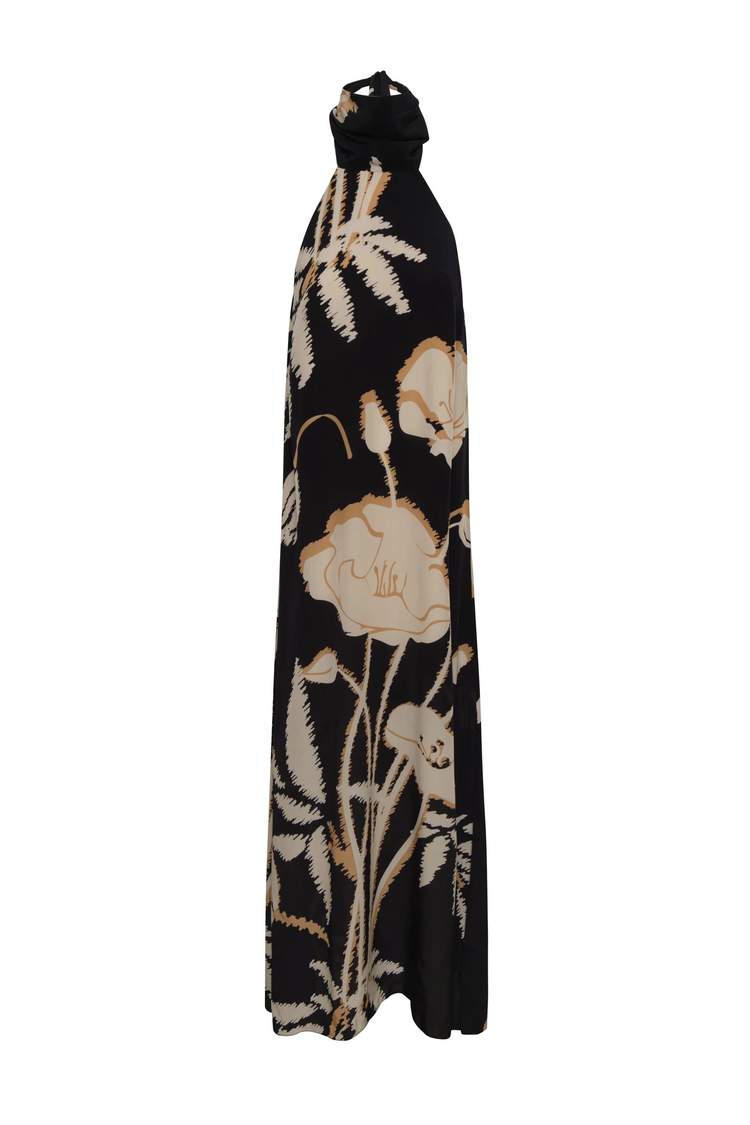 Costa Pacifica Crepe Chine Dress / Black - Beige Gladiolos - imagen 2