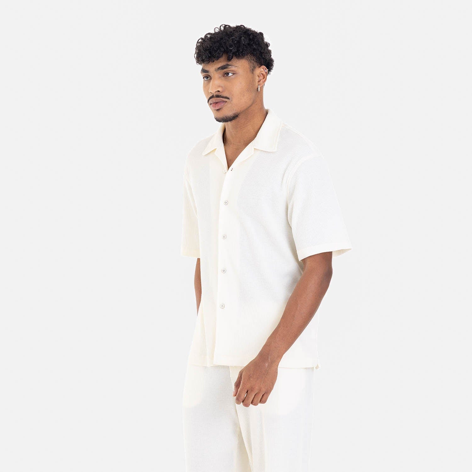 Relaxed Short Sleeve Shirt Ivory - imagen 11
