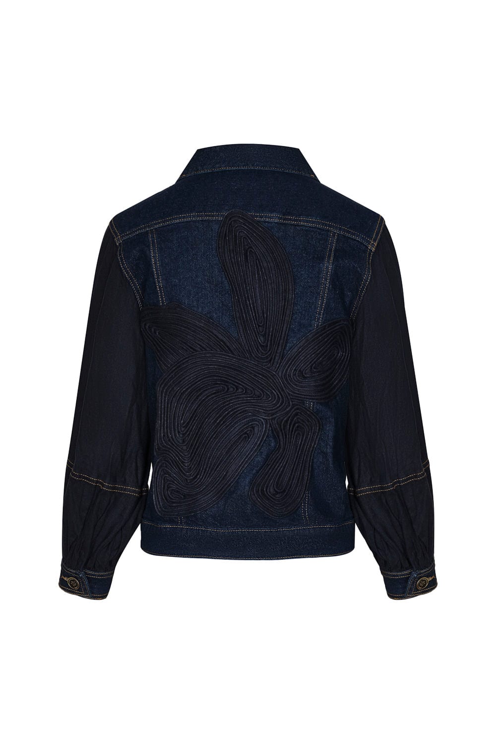 chaqueta cattleya azul indigo con bordado - imagen 2