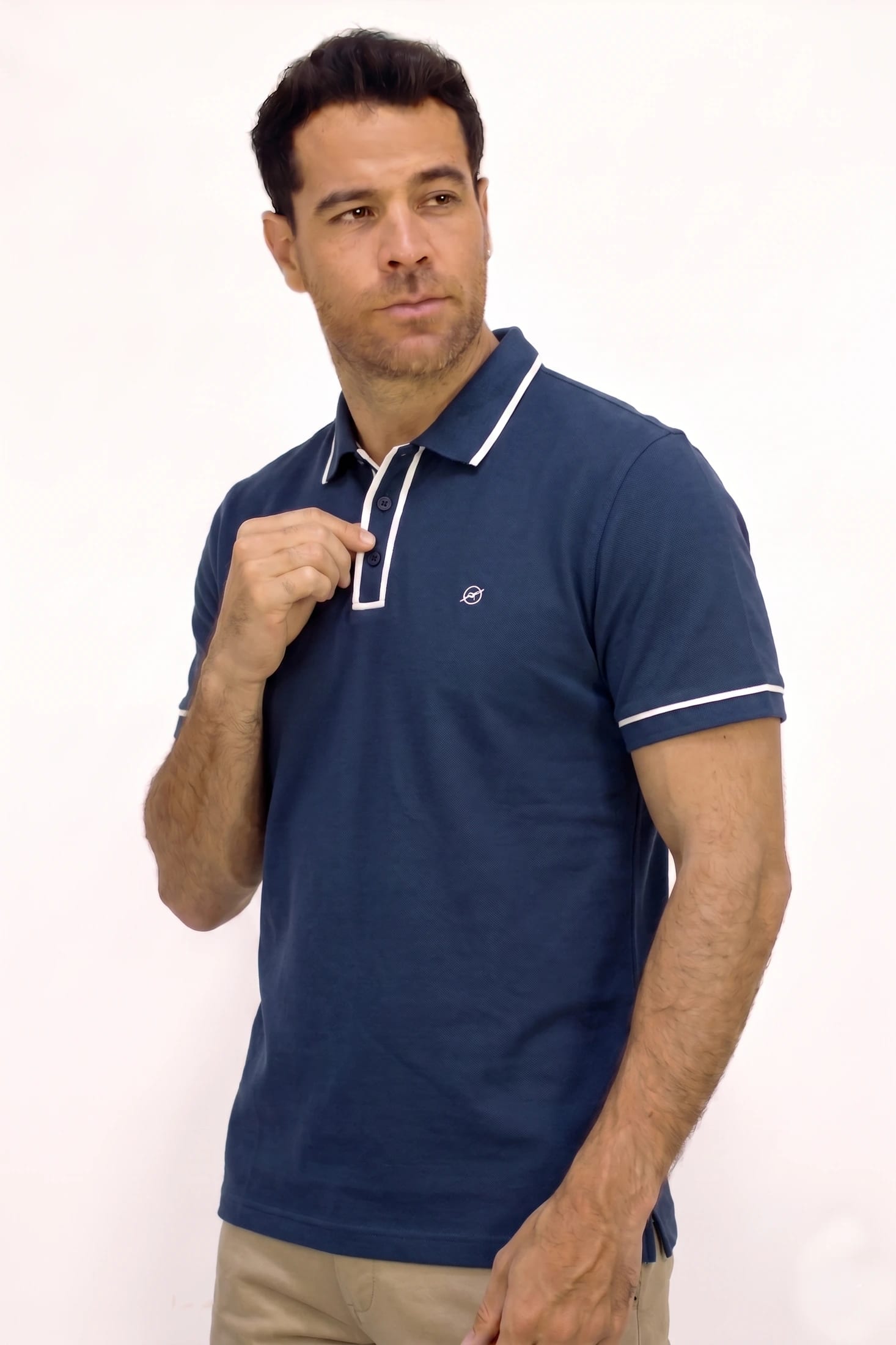POLO MANGA CON VIVOS EN CONTRASTE PARA HOMBRE - imagen 3