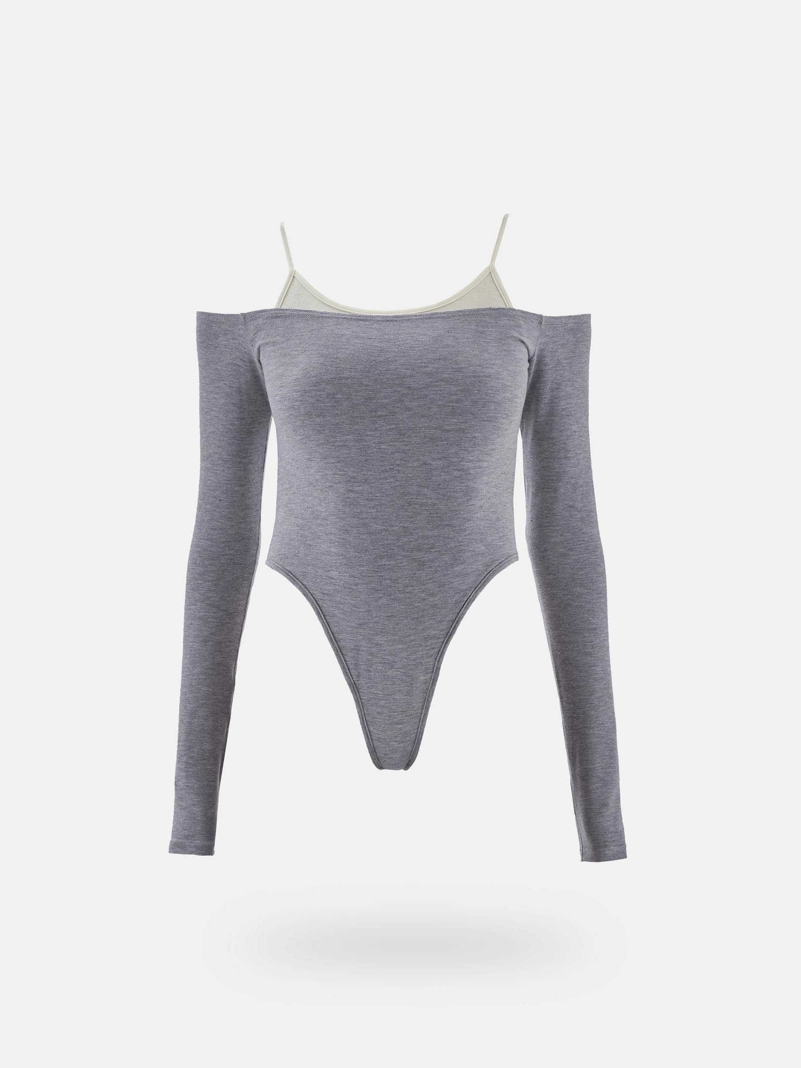 DOUBLE LAYER BODYSUIT - JASPE GRAY & CREAMY - imagen 5